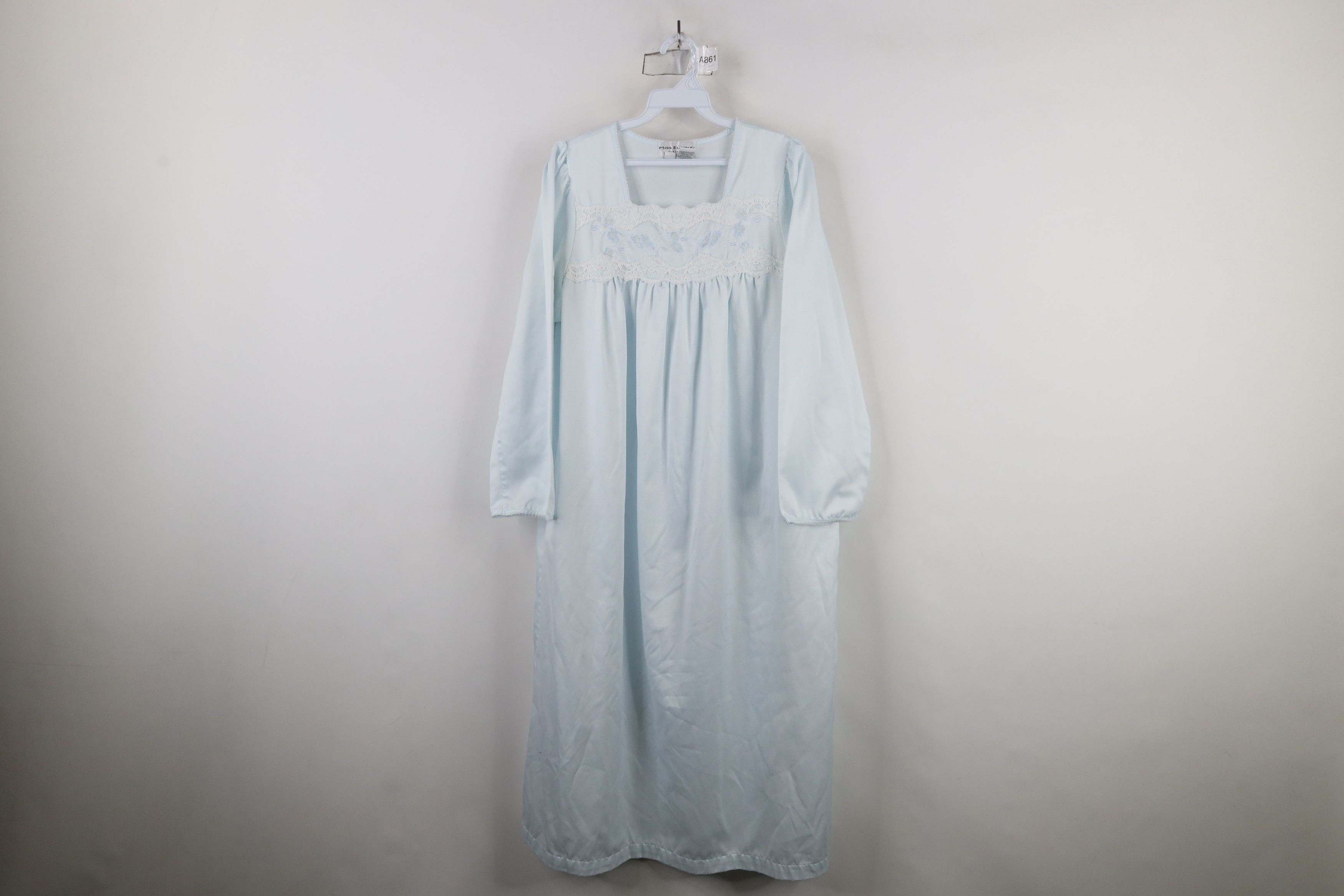 Vintage Vintage 90s Miss Elaine Lace Long Sleeve Night Gown Shirt Size M / US 6-8 / IT 42-44 - 1 Thumbnail