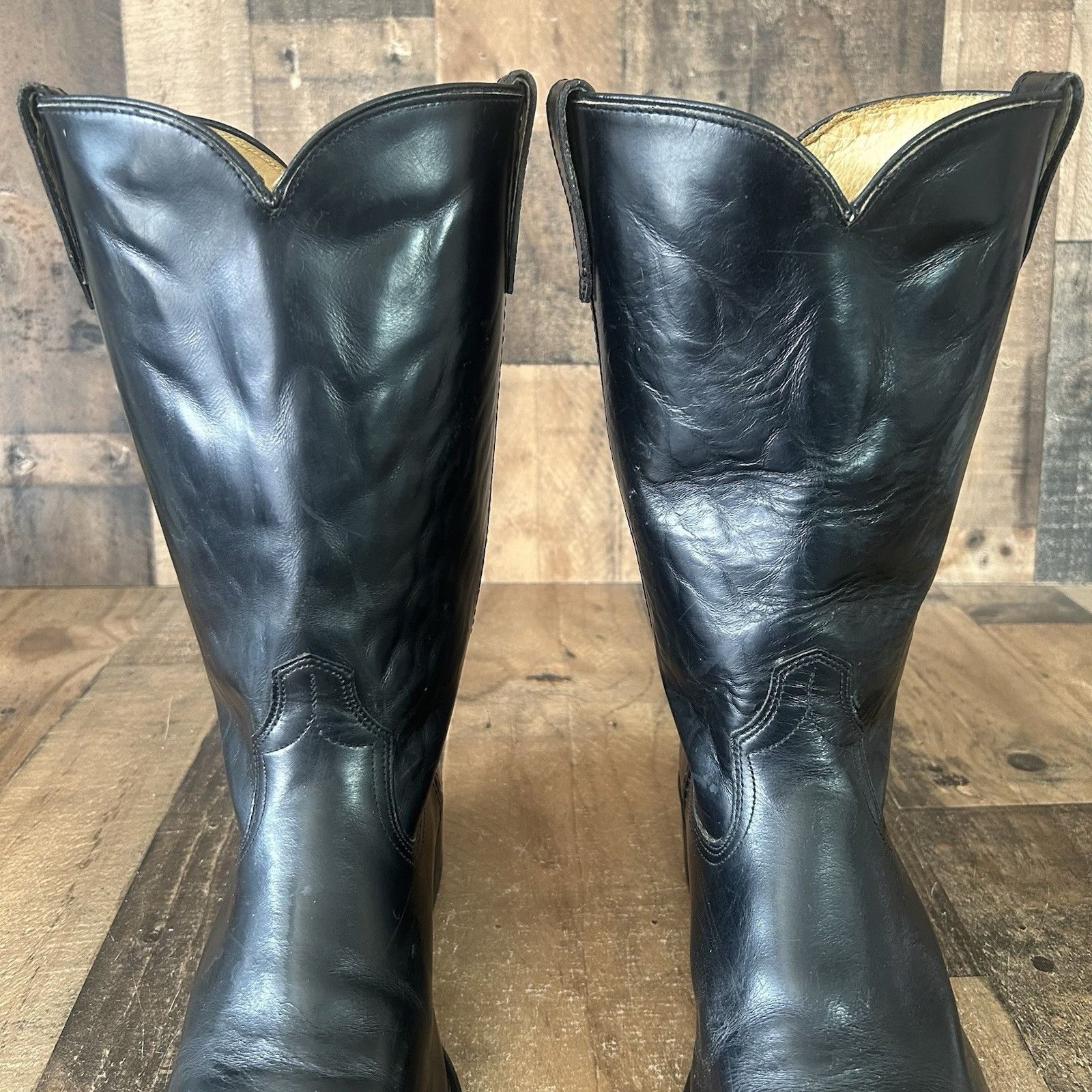 Acme Clothing Acme Vintage Black Oil Resistant Cowboy Boots Mens 10.5 EW Size US 10.5 / EU 43-44 - 11 Thumbnail
