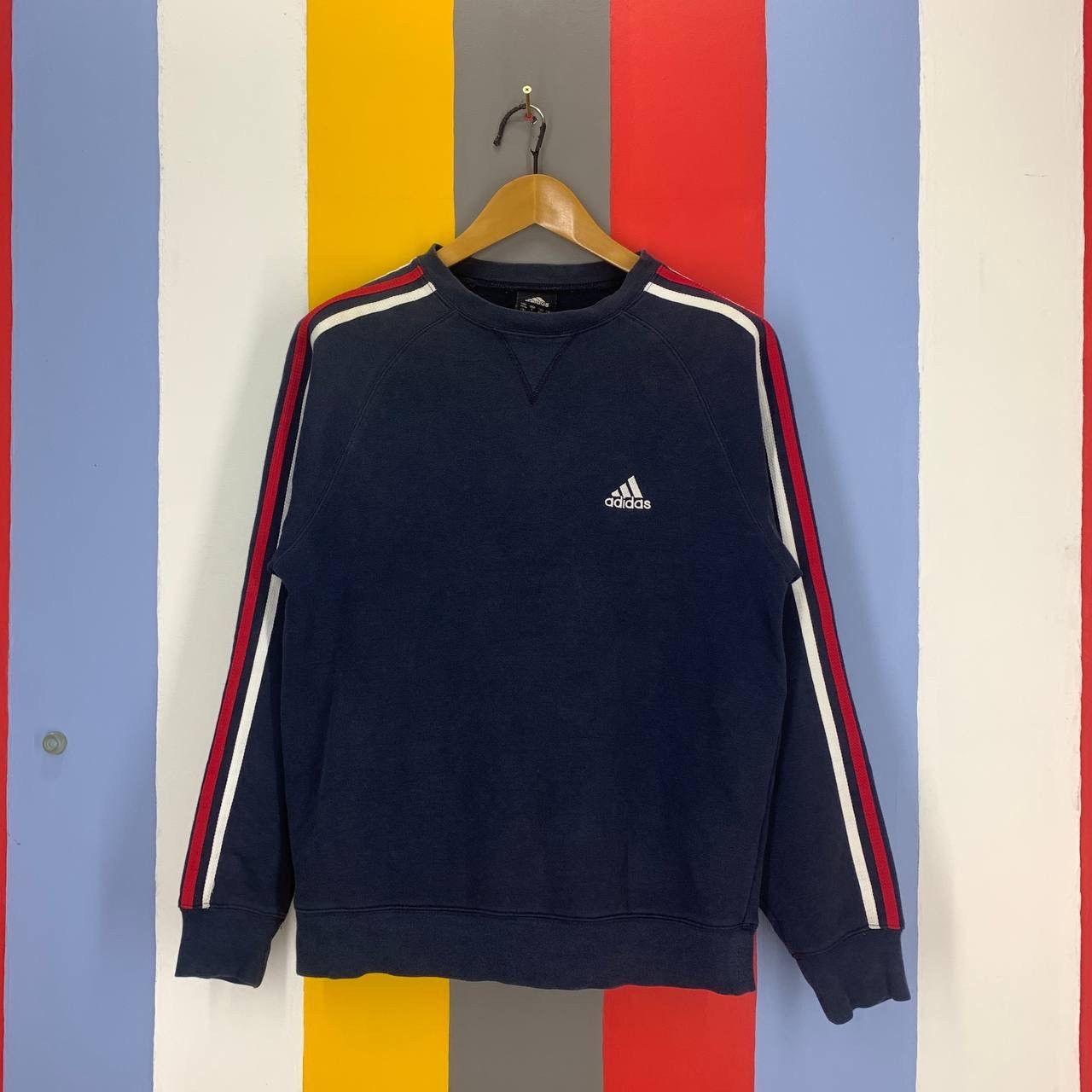 Adidas Y2K Vintage ADIDAS THREE STRIPE Sweatshirt #2469/AM Size US S / EU 44-46 / 1 - 1 Thumbnail