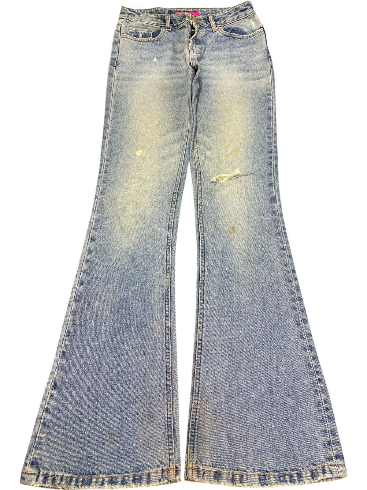 Diesel Vintage Japanese Brand Faded Wash Distress Flare Jeans Size 27" / US 4 / IT 40 - 1 Thumbnail