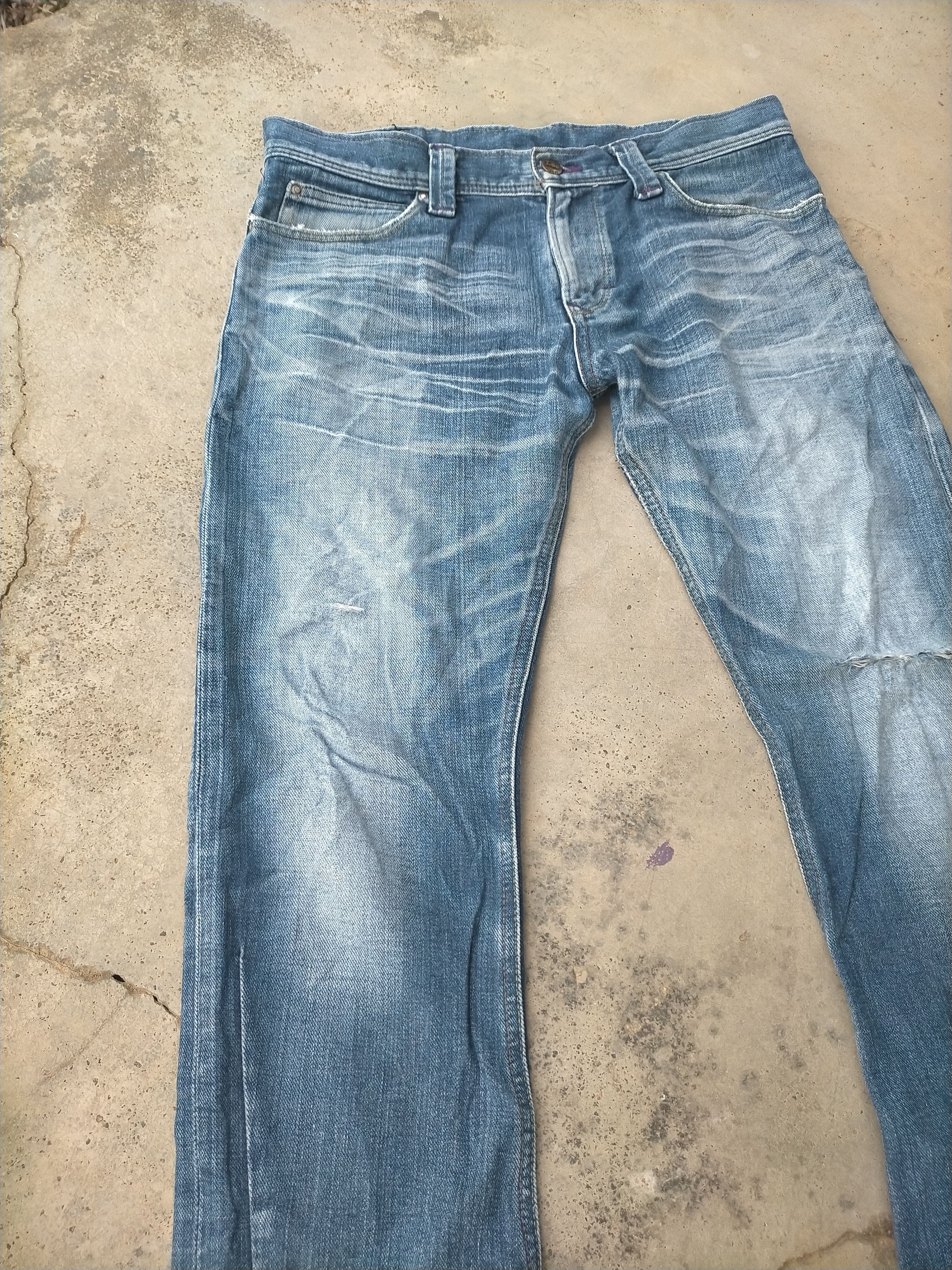 Lee × Takeo Kikuchi 🔥 Distressed Lee x Takeo Kikuchi Washed Skinny Jeans Size US 31 - 3 Thumbnail
