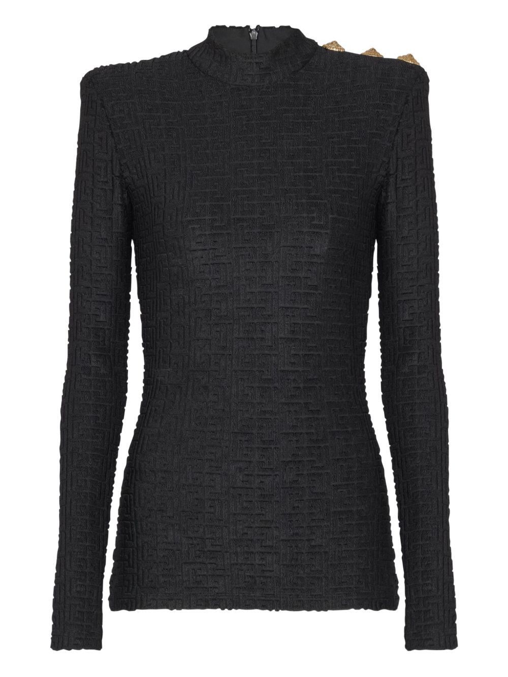 Balmain MONOGRAM HIGH-NECK TOP Size S / US 4 / IT 40 - 1 Thumbnail