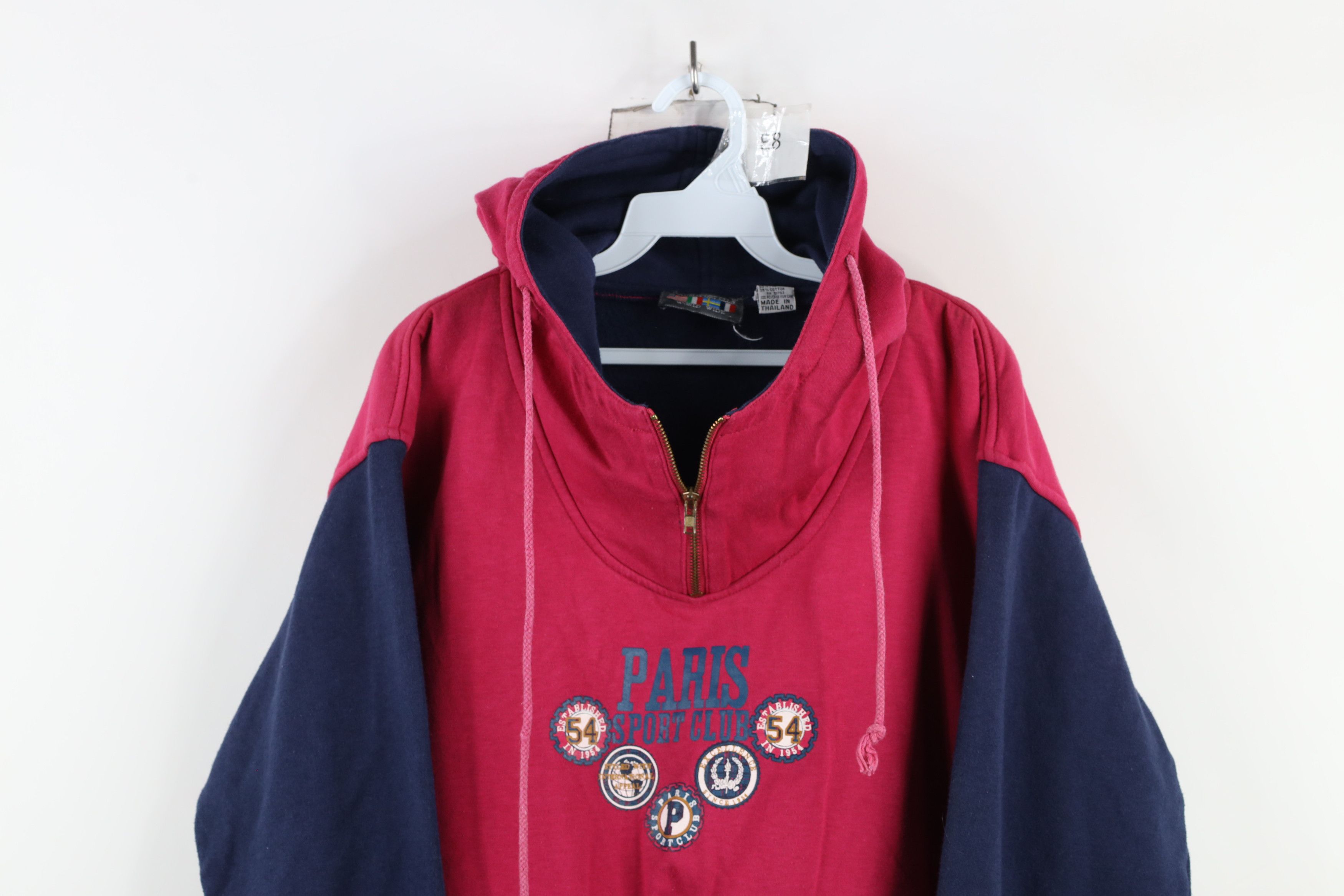 Vintage Vintage 90s Streetwear Paris Sport Club Hoodie Sweatshirt Size M / US 6-8 / IT 42-44 - 2 Thumbnail