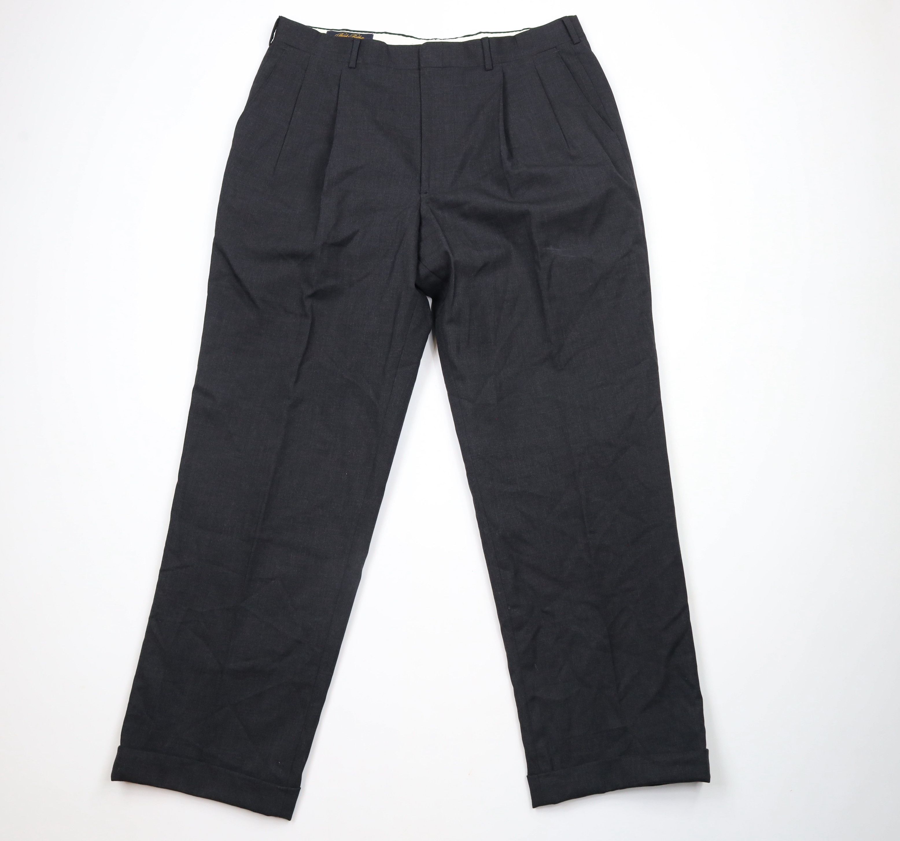 Brooks Brothers × Vintage Vintage 90s Brooks Brothers Brooksease Wool Pants Gray USA Size US 36 / EU 52 - 1 Thumbnail