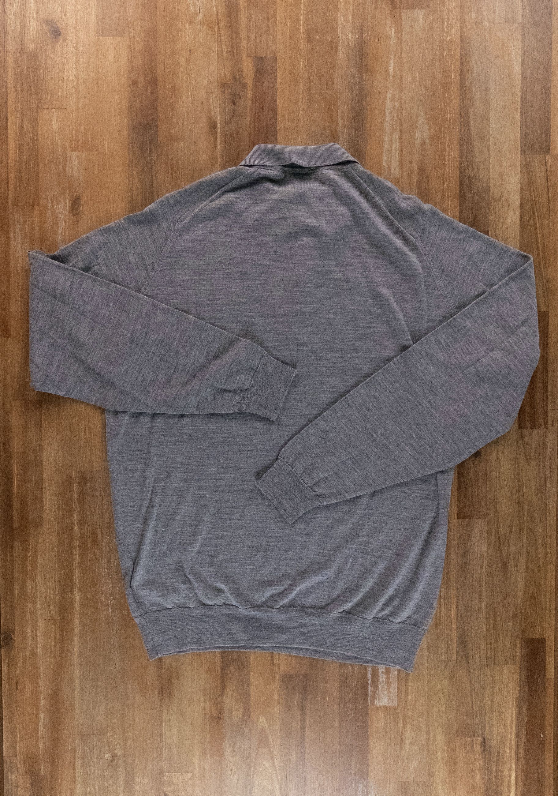 John Smedley JOHN SMEDLEY Belper solid gray merino wool polo sweater XXL Size US XXL / EU 58 / 5 - 9 Thumbnail