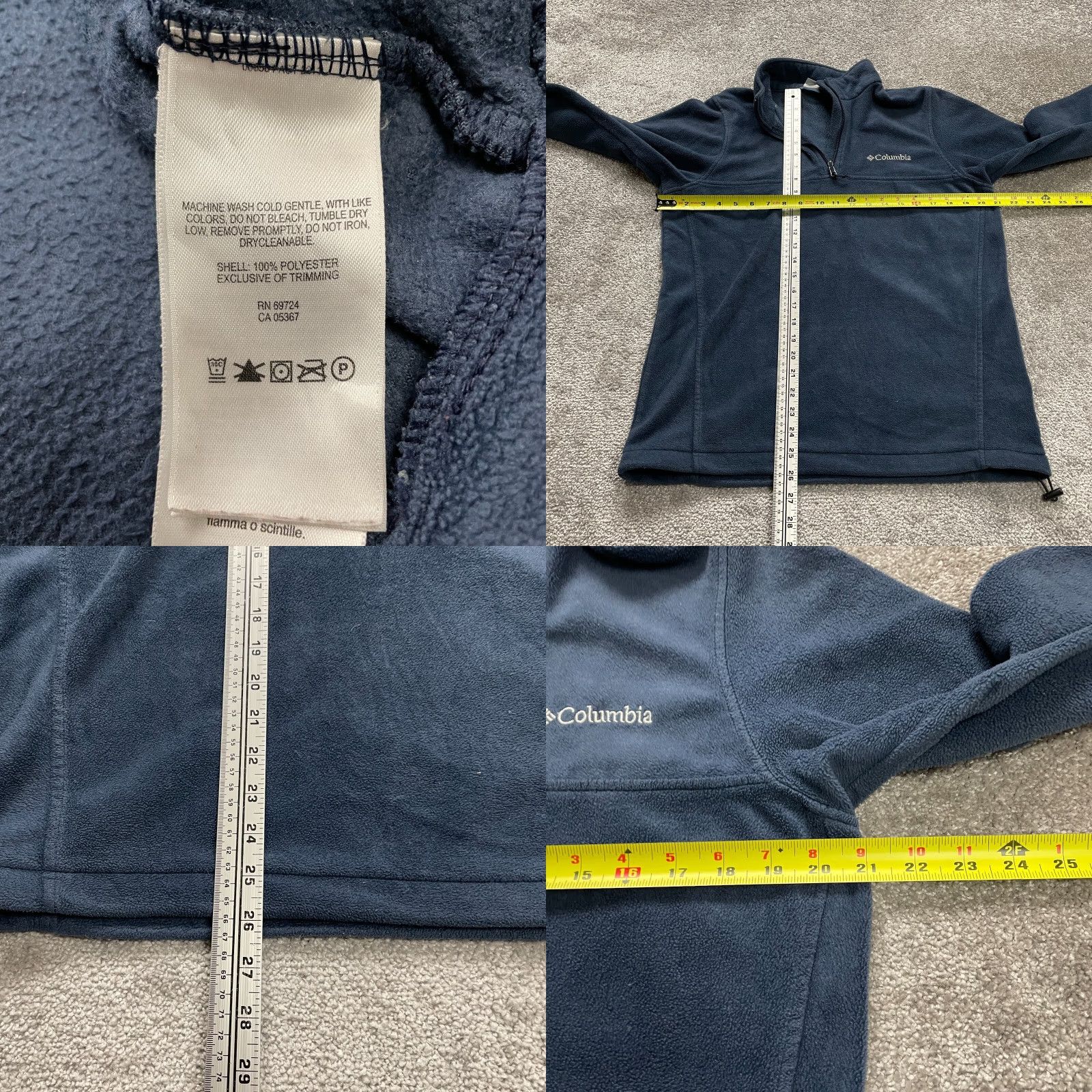 Vintage Columbia Jacket Mens Small Dark Blue Zip Up High Neck Fleece Outdoor Sweatshirt Size US S / EU 44-46 / 1 - 8 Thumbnail