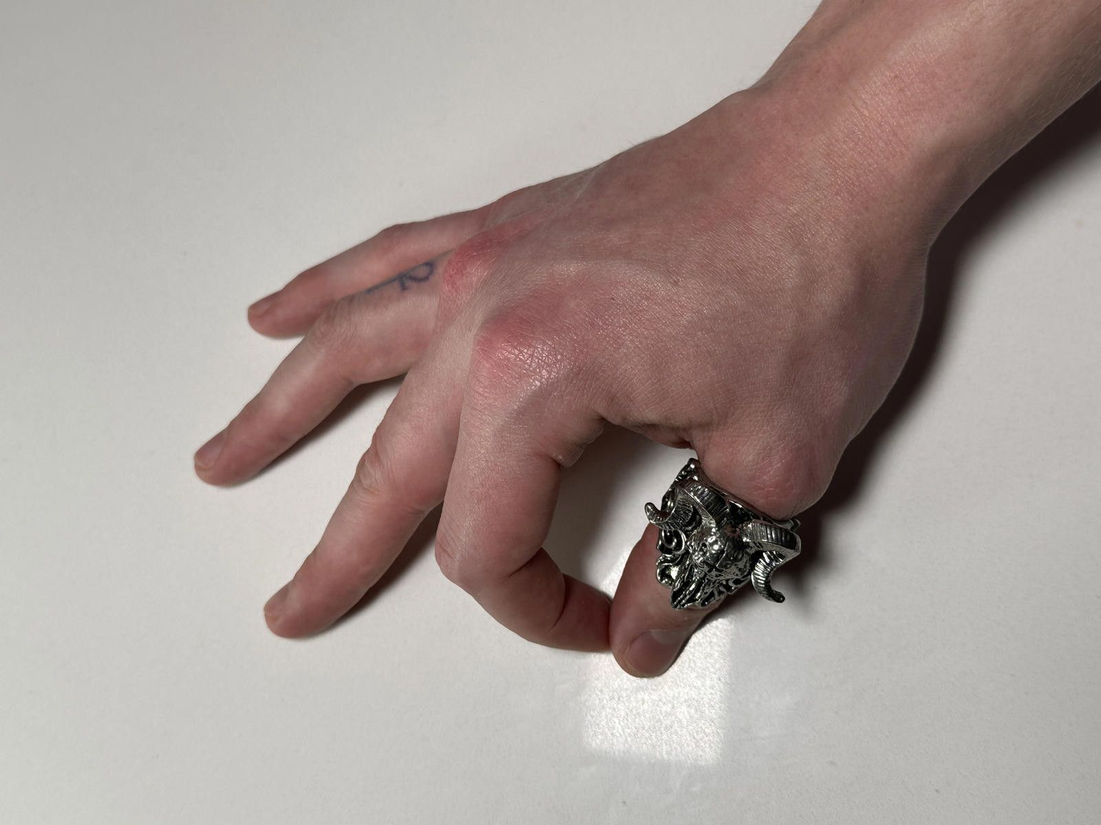 The Unbranded Brand Intricate Silver Ram Skull Ring with Horns Size ONE SIZE - 3 Thumbnail
