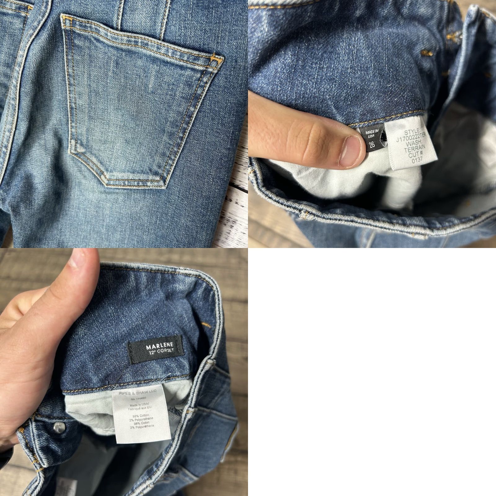 Veronica Beard VERONICA BEARD Marlene 12” Corset High Rise Distressed Flare Cropped Jeans Sz 26 Size 4XL / US 24-26 - 9 Thumbnail