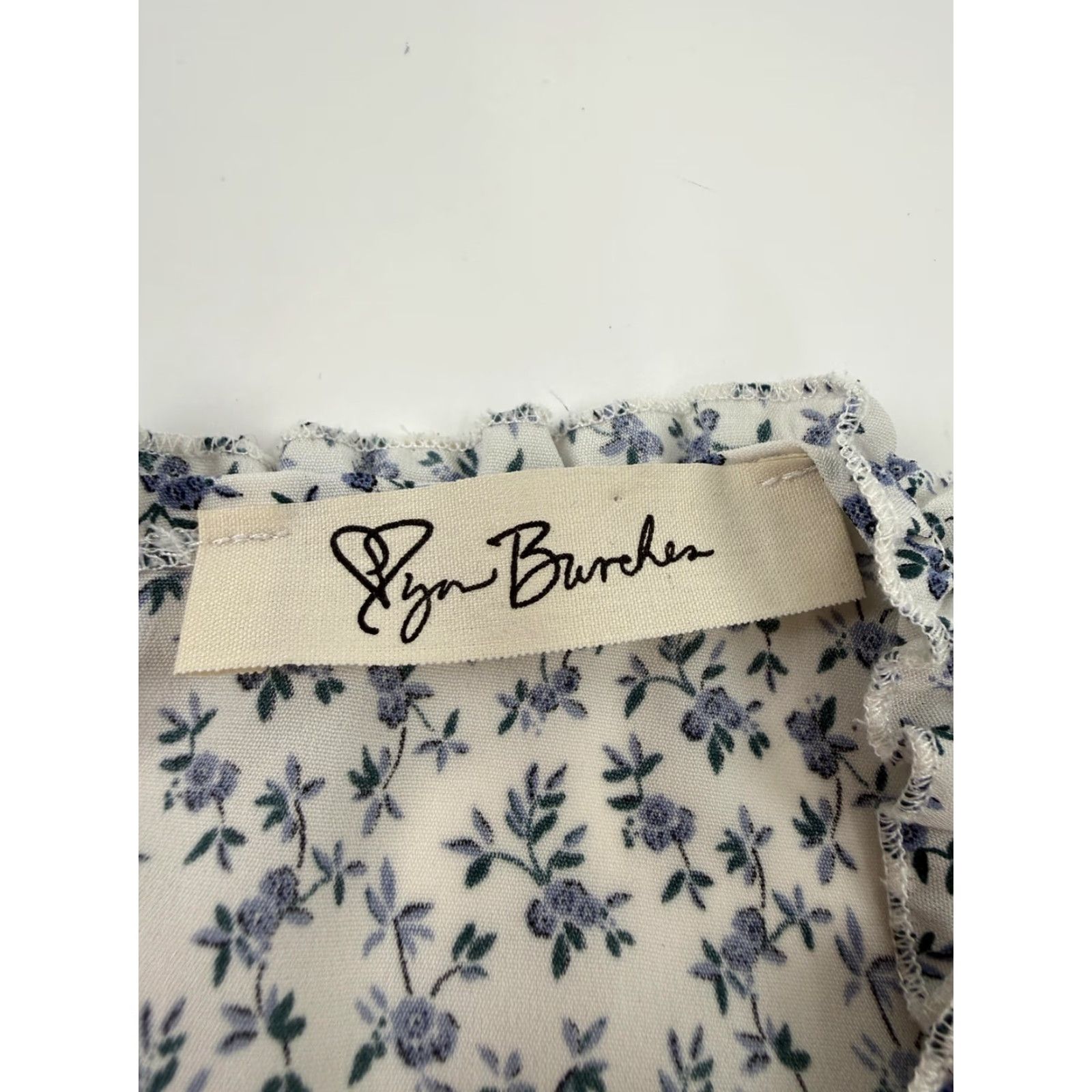 Vintage Rya Burcher Dress Womens Medium White Floral Long Sleeve Ruffle Mini Sundress Size M / US 6-8 / IT 42-44 - 3 Thumbnail