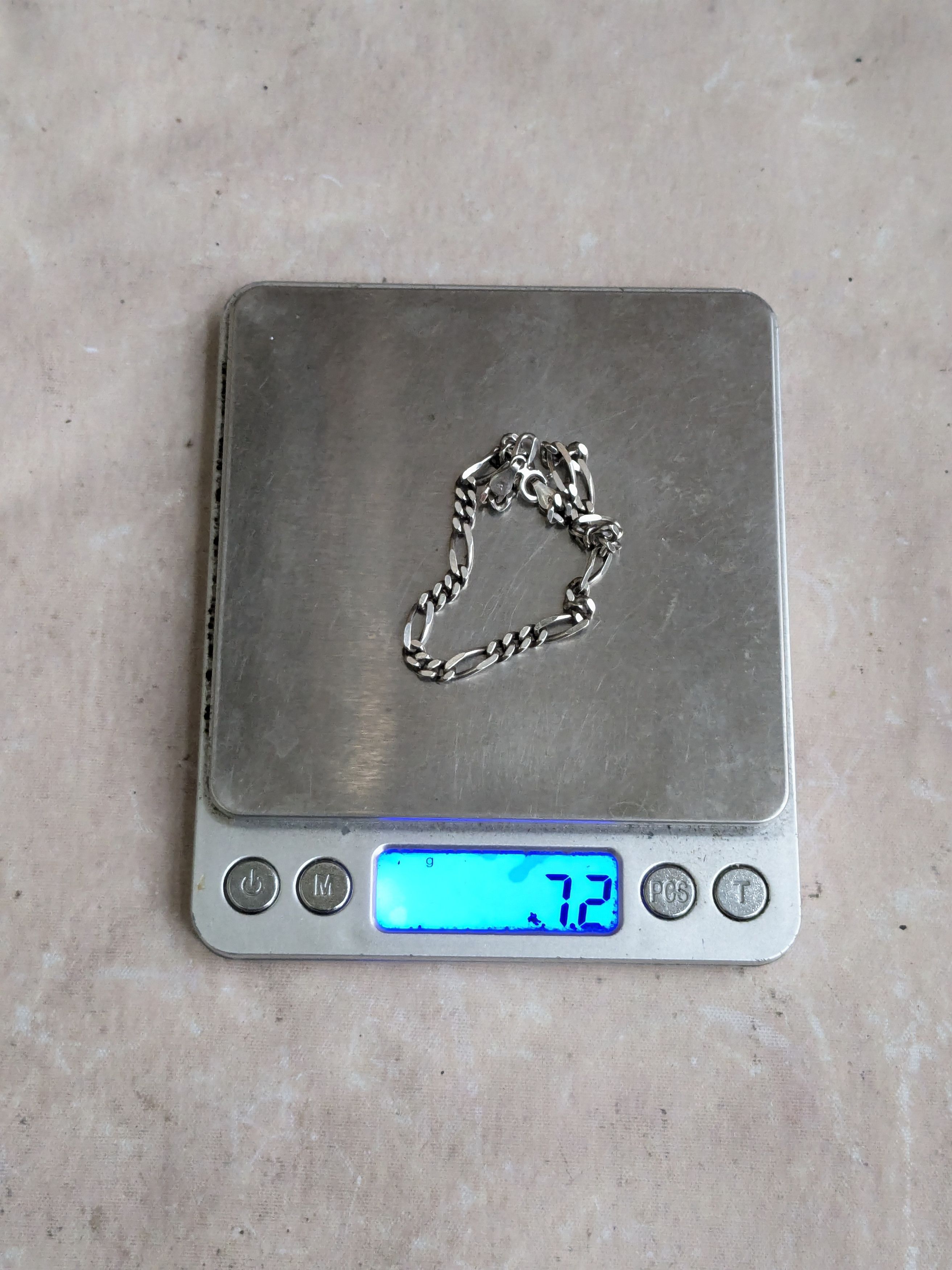 Jewelry Vintage Sterling Silver Figaro Bracelet 8" Italy Size ONE SIZE - 8 Thumbnail