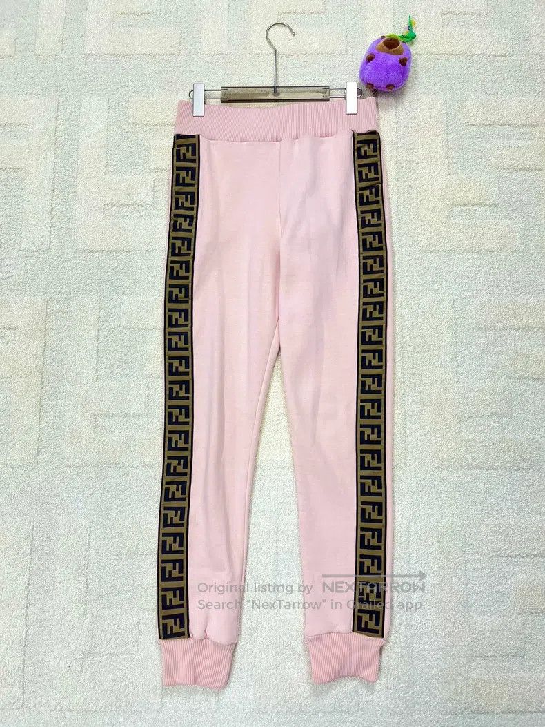 Fendi Fendi Pink Side Monogram Logo Sports Trousers Size 26" / US 2 / IT 38 - 1 Thumbnail