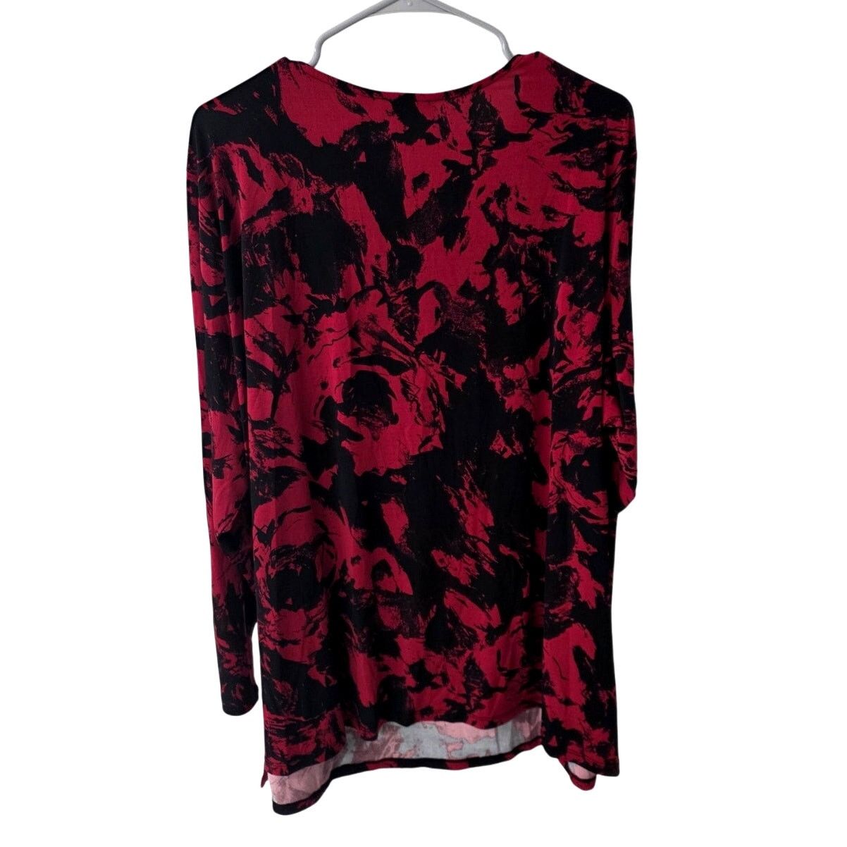 Other Susan Graver Red and Black Print Stretchy Blouse - 3X Size 3XL / US 20-22 - 2 Thumbnail