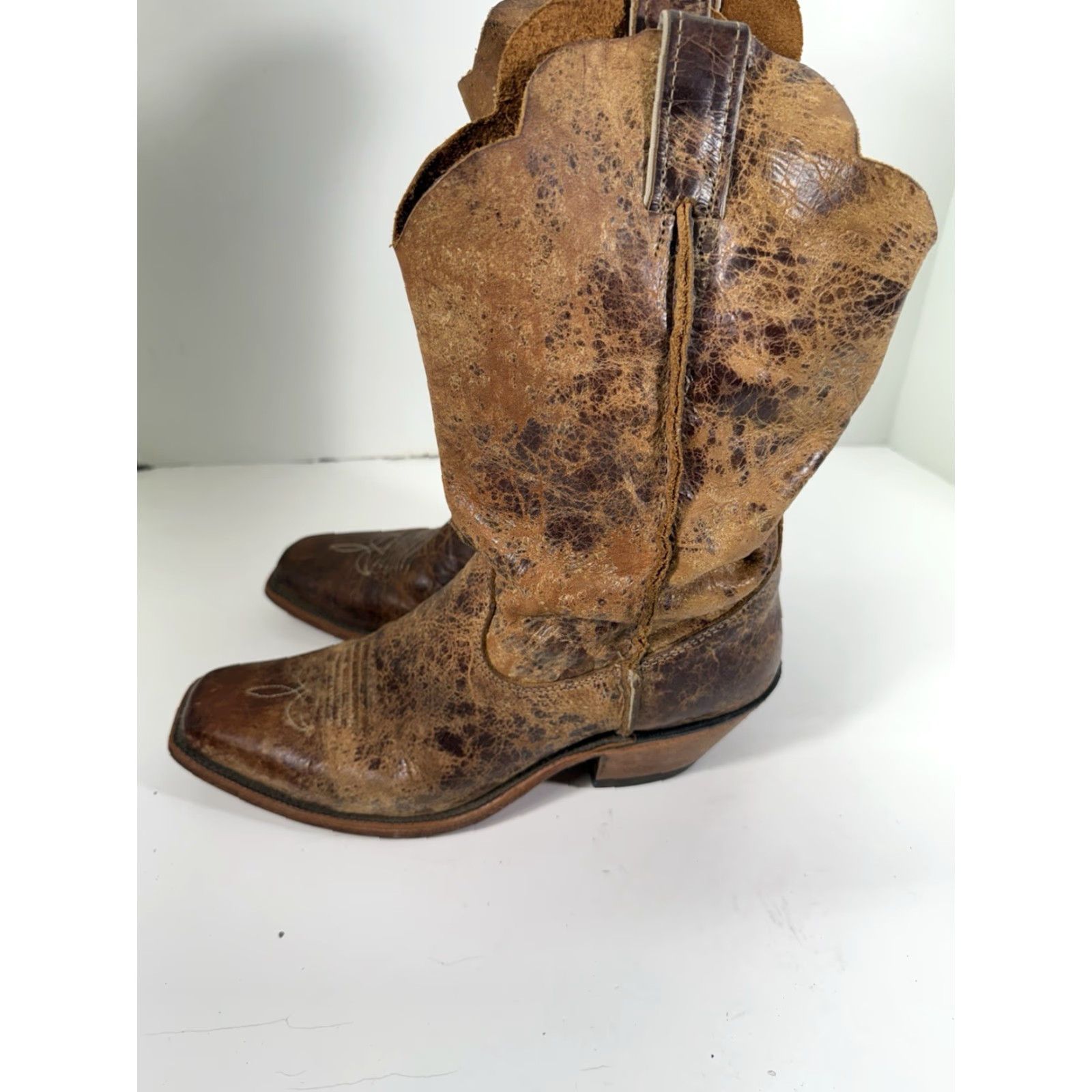 Justin Boots Justin Bent Rail Wildwood Boots Women 10 B Brown Leather Crackled Western BRL122 Size US 10 / IT 40 - 6 Thumbnail