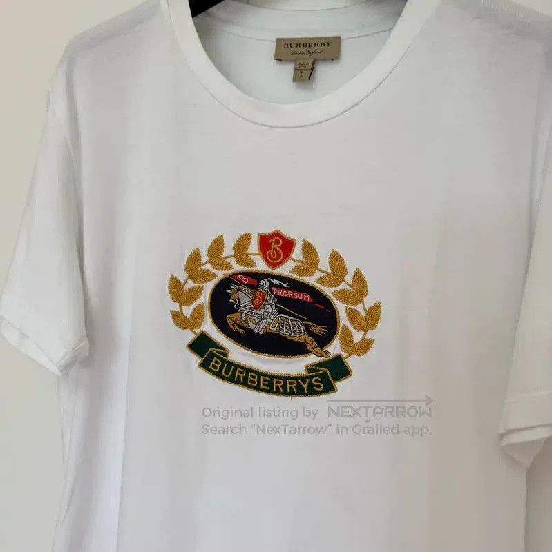 Burberry Burberry Embroidered White Cotton T-Shirt. Size S / US 4 / IT 40 - 3 Thumbnail