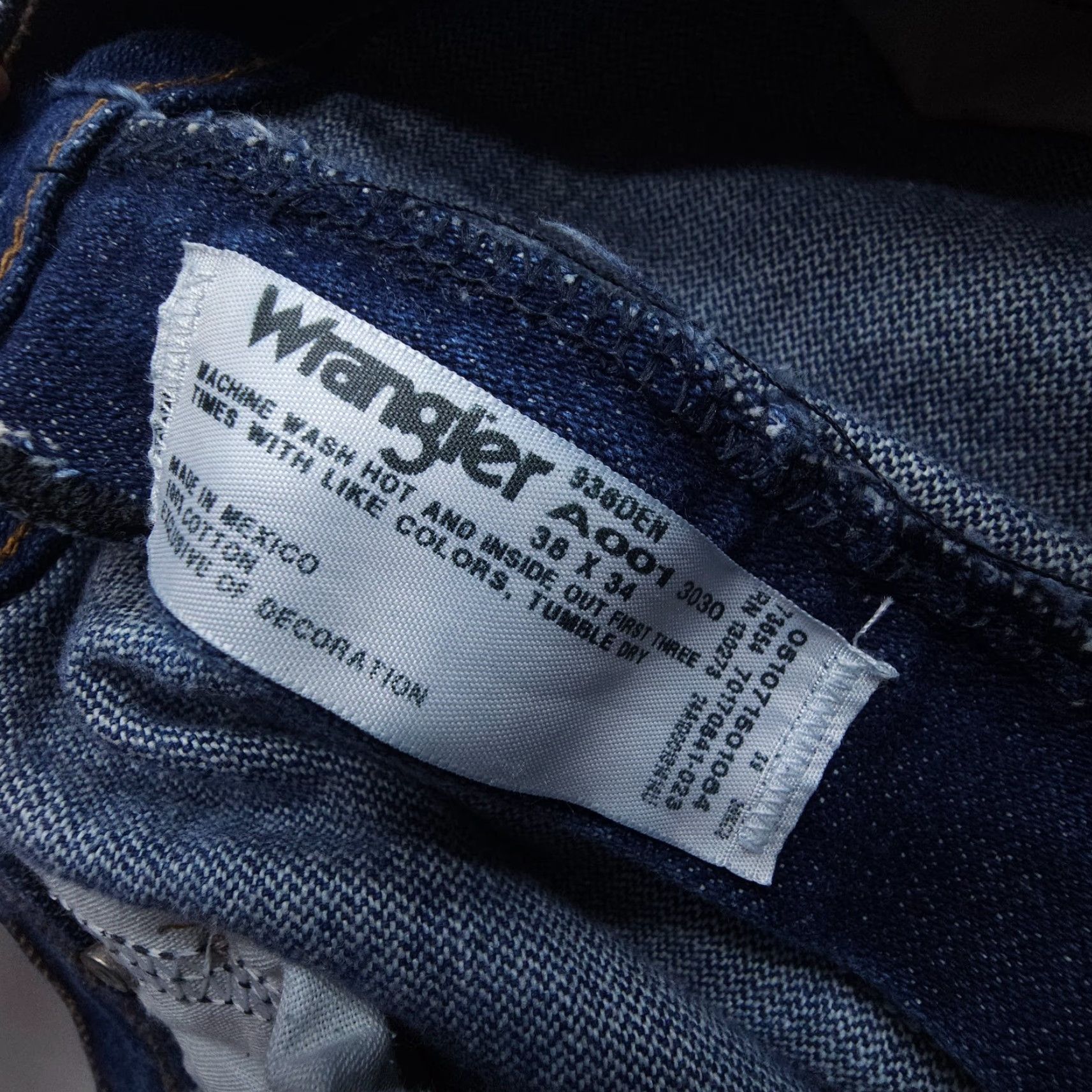 Wrangler Wrangler Cowboy Cut Jeans Mens 38 x 34 Dark Wash Denim Slim 5-Pocket USA Theme Model 13MWZ Size US 38 / EU 54 - 4 Thumbnail