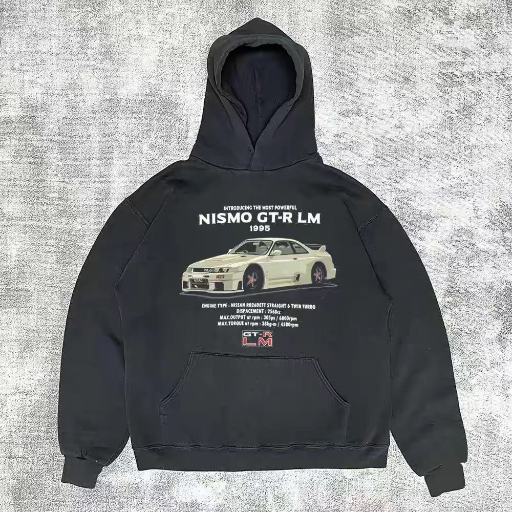Designer × Japanese Brand Washed Vintage Cars Cotton Hoodie Size US L / EU 52-54 / 3 - 1 Thumbnail