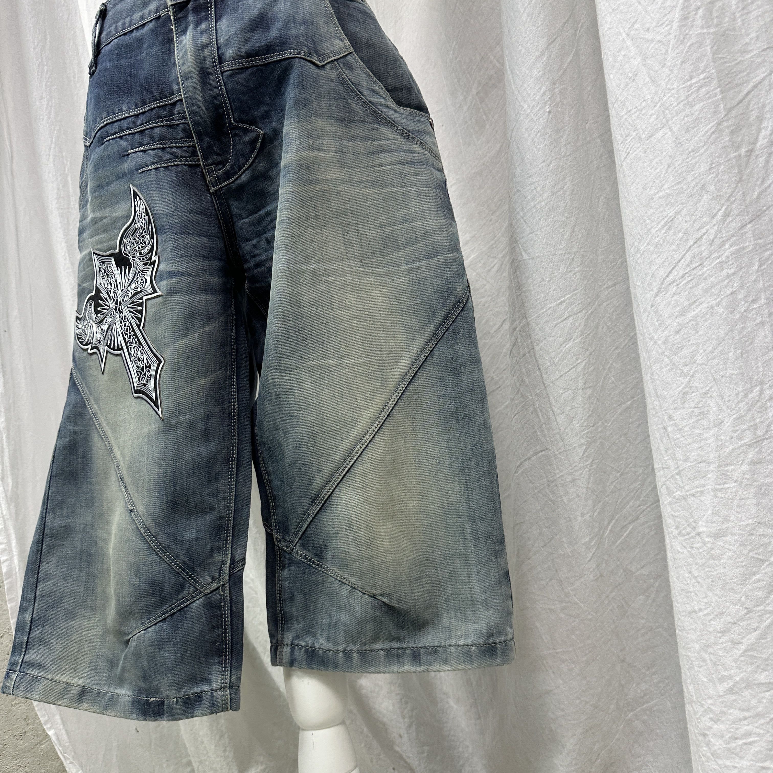 Vintage Vintage Denim Hip Hop Streetwear Washed Jeans Jorts Y2K Size US 33 - 6 Thumbnail