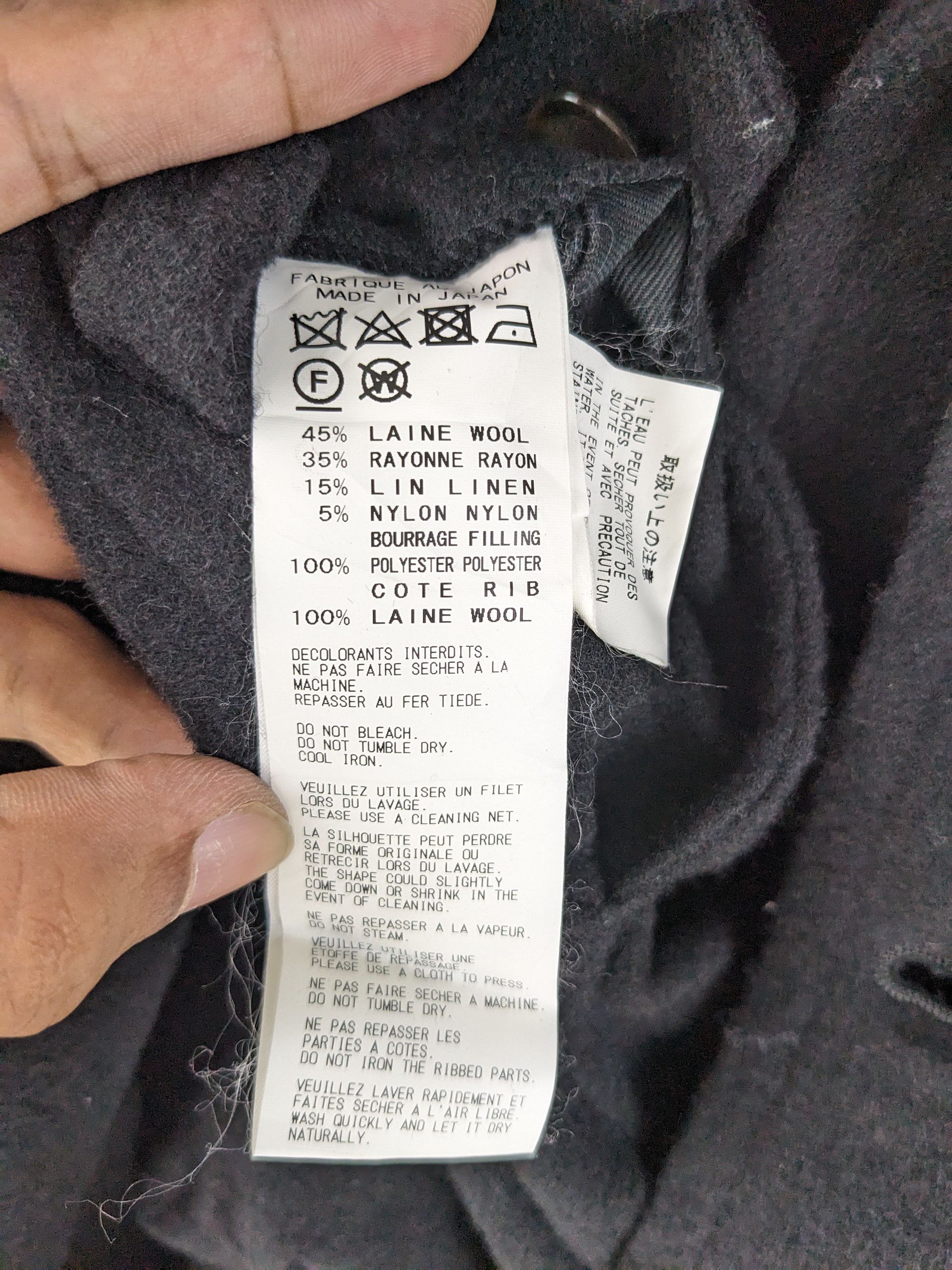 Japanese Brand × Y's × Yohji Yamamoto Vintage Yohji Yamamoto Noir Double Layer Wool Coat Size US M / EU 48-50 / 2 - 5 Thumbnail