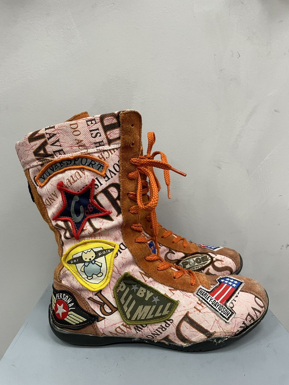 Hysteric Glamour Racing moto patch work racing hystericglamour style boots Size US 7 / IT 37 - 3 Thumbnail
