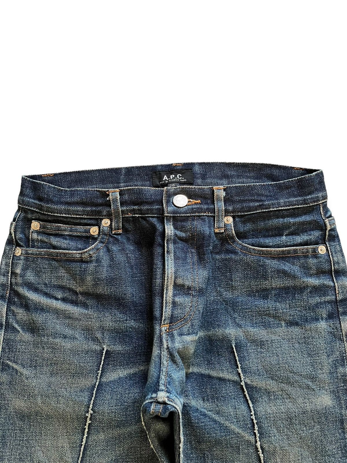 A.P.C. Vintage A.P.C Paris Selvedge Button Fly Mud Wash Jeans Size US 28 / EU 44 - 6 Thumbnail