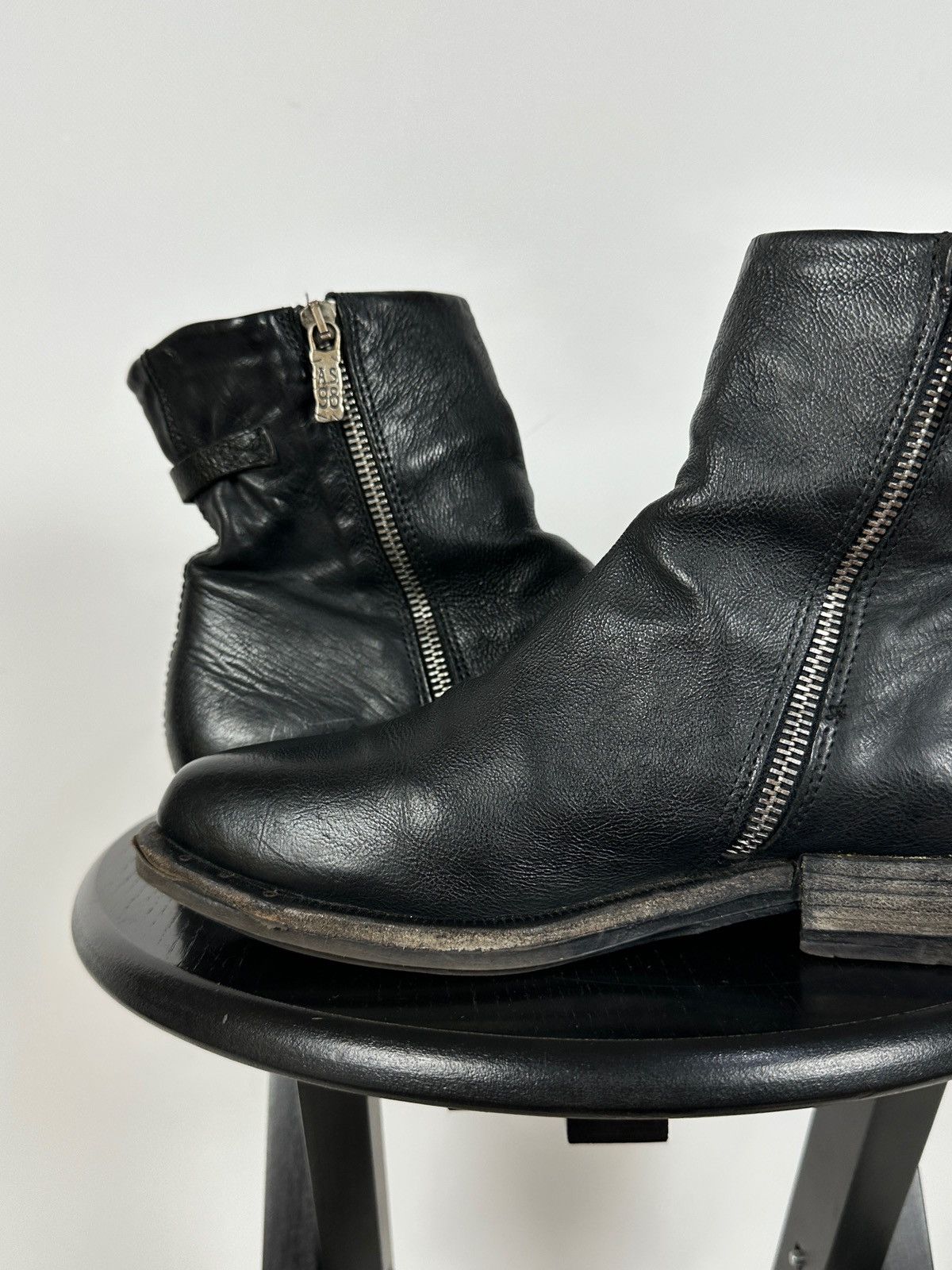 A.S.98 A.S.98. Airstep Black Leather Biker Ankle Boots Size US 8 / IT 38 - 17 Thumbnail