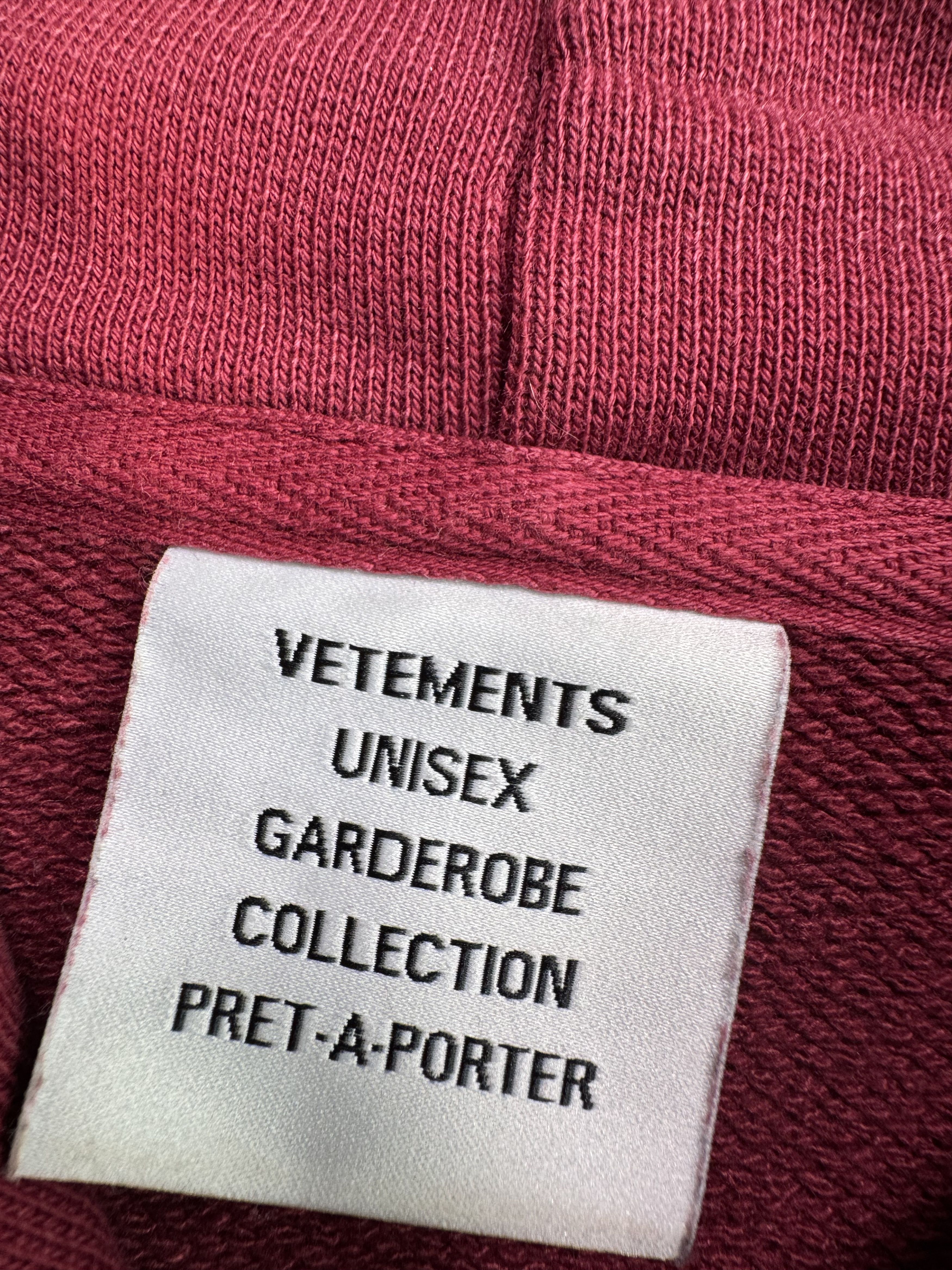 Vetements Vetements Definition Hoodie Bordeaux XL Size US XL / EU 56 / 4 - 6 Thumbnail