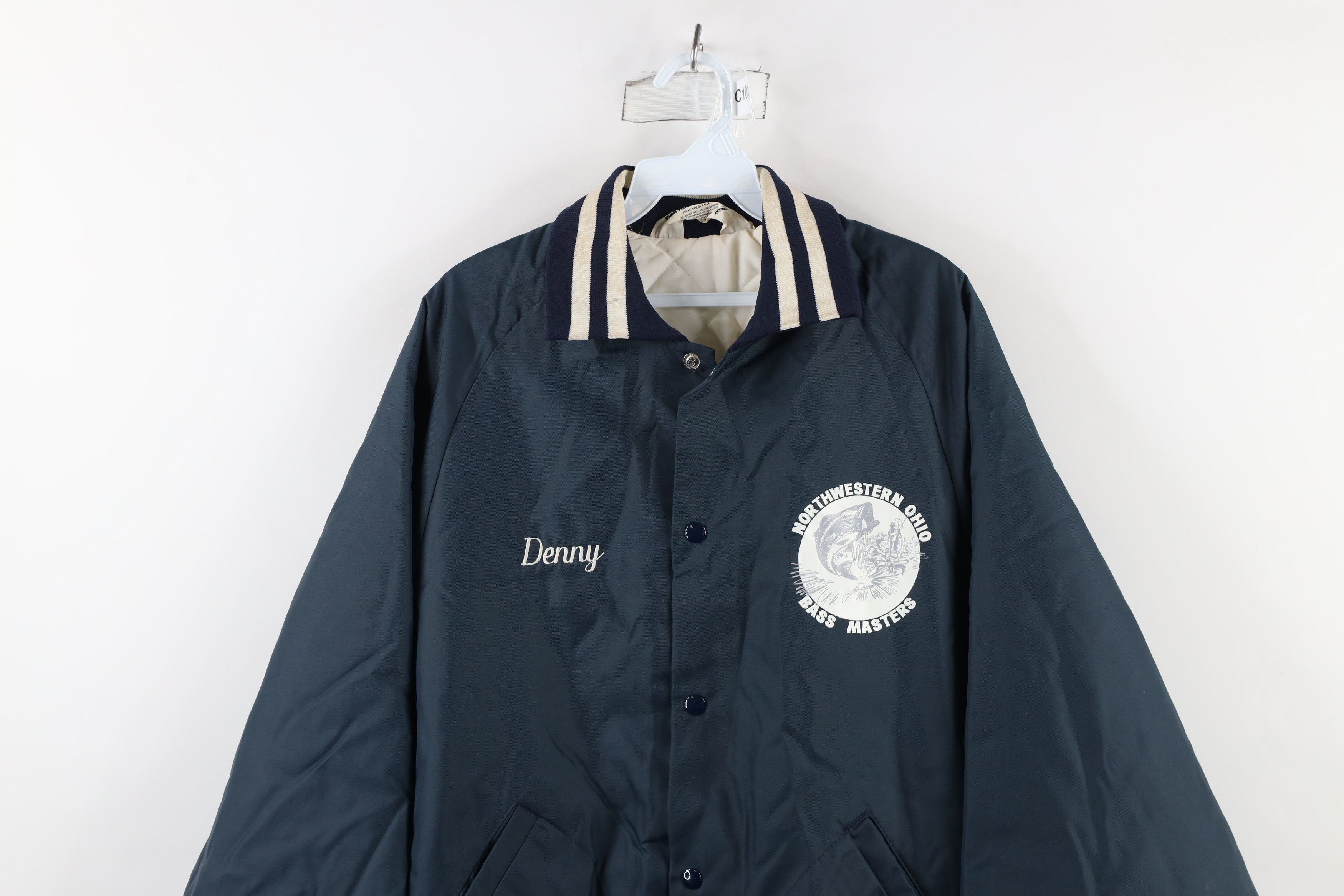 Vintage Vintage 70s Ohio Bass Masters Quilted Bomber Jacket USA Size US L / EU 52-54 / 3 - 2 Thumbnail