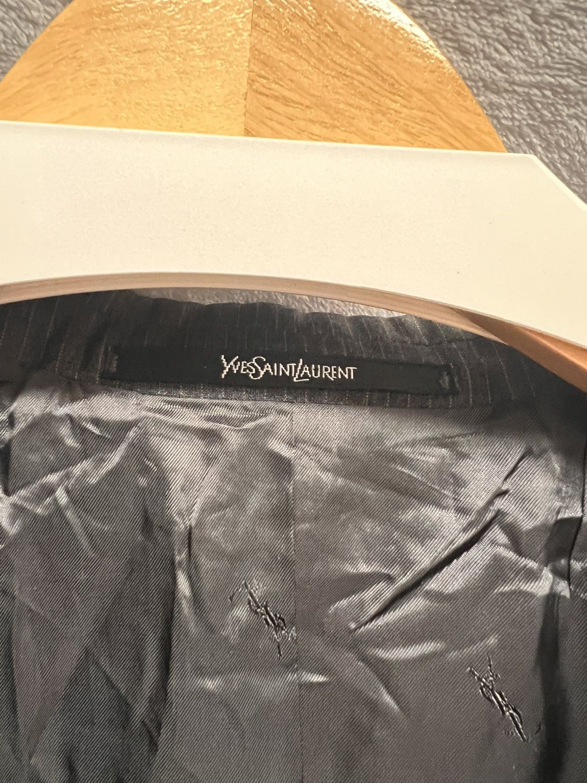 Yves Saint Laurent Yves Saint Laurent wool grey blazer monogram inside size XL Size 44R - 7 Thumbnail