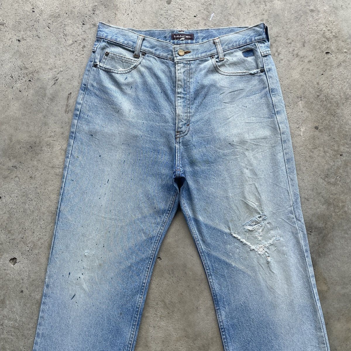 Lancel Vintage Lancel Paris Faded Distressed Painter Jeans Pants Size US 32 / EU 48 - 4 Thumbnail