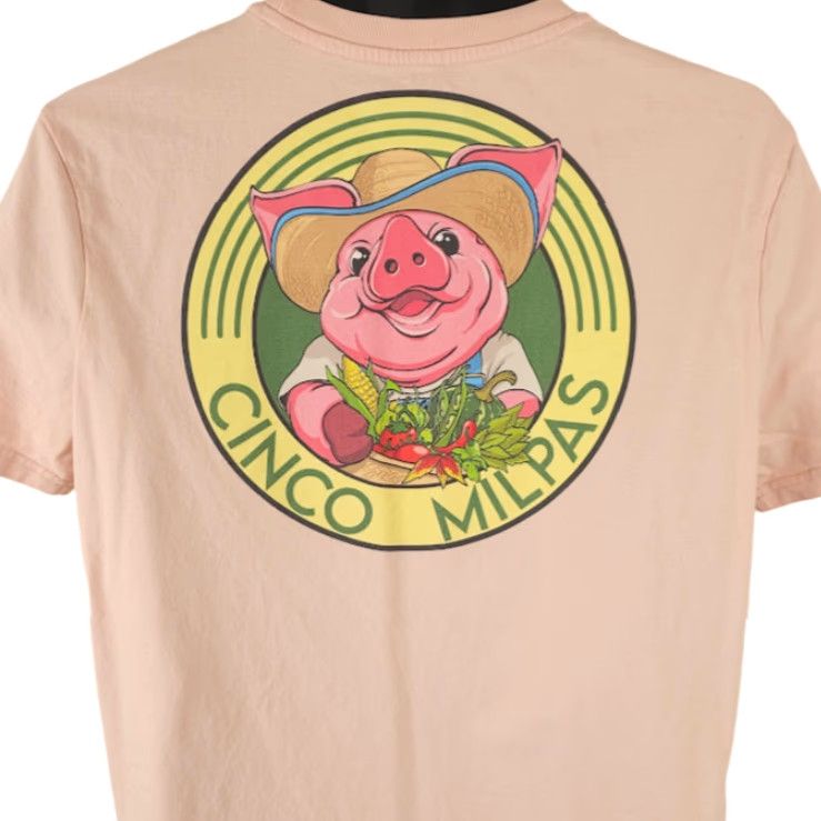 Vintage Cinco Milpas Pig T Shirt Mens Size Large Orange Farmer Farming Shirt Mens Grand Orange Size US L / EU 52-54 / 3 - 2 Thumbnail