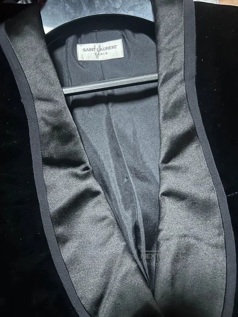 Hedi Slimane Saint Laurent 2016 FW Black Velvet Blazer Size US XL / EU 56 / 4 - 2 Thumbnail
