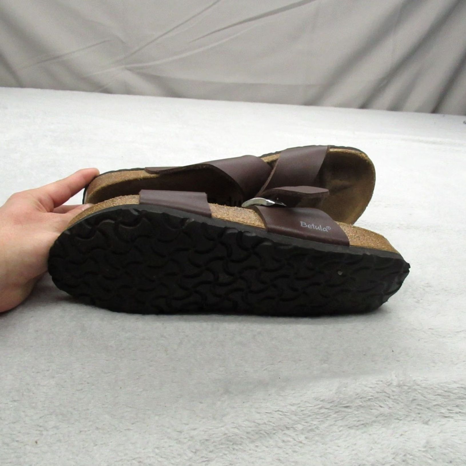 Birkenstock Birkenstock Betula Unisex Sandals Cross Strap Cork Footbed Brown Adjustable Buckle Slide Size ONE SIZE - 5 Thumbnail