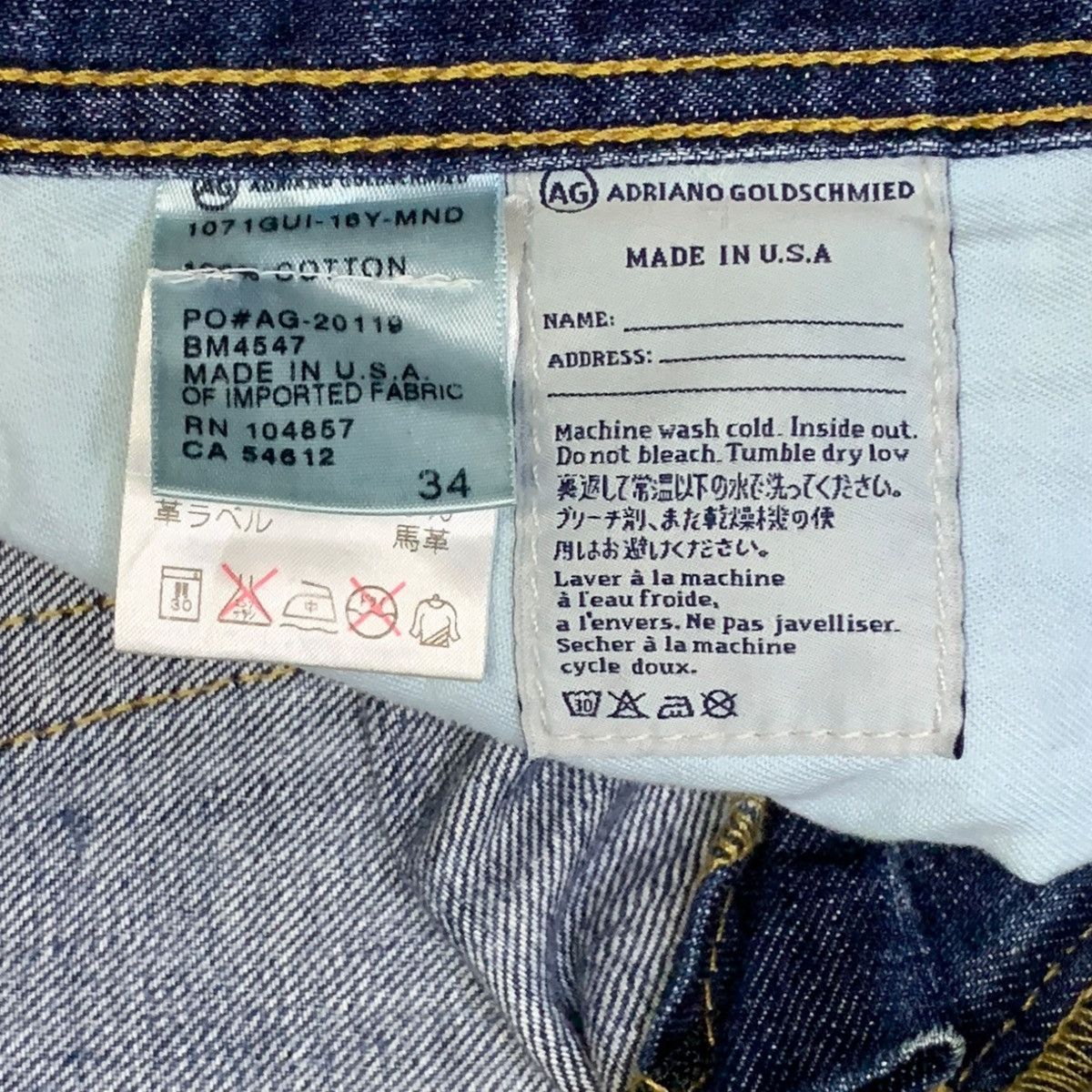 AG Adriano Goldschmied Vintage USA AG Faded Wash Patch Distressed Baggy Jeans Size US 37 - 10 Thumbnail