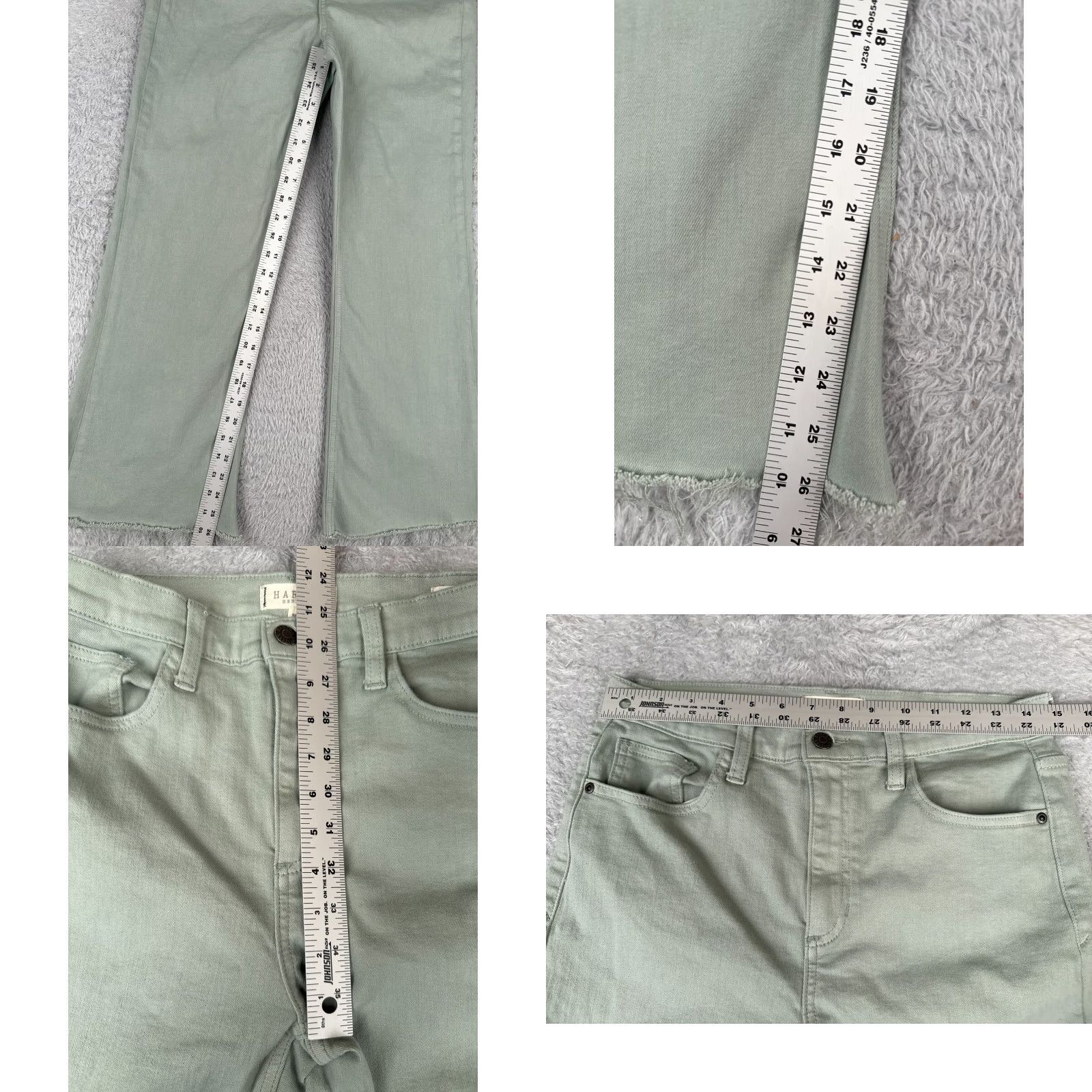 Vintage Harper Heritage Jeans Womens 30 Green High Rise Flared Cotton Denim 30x27 Regular Rise Zone 5-Pocket Size 30" / US 8 / IT 44 - 8 Thumbnail