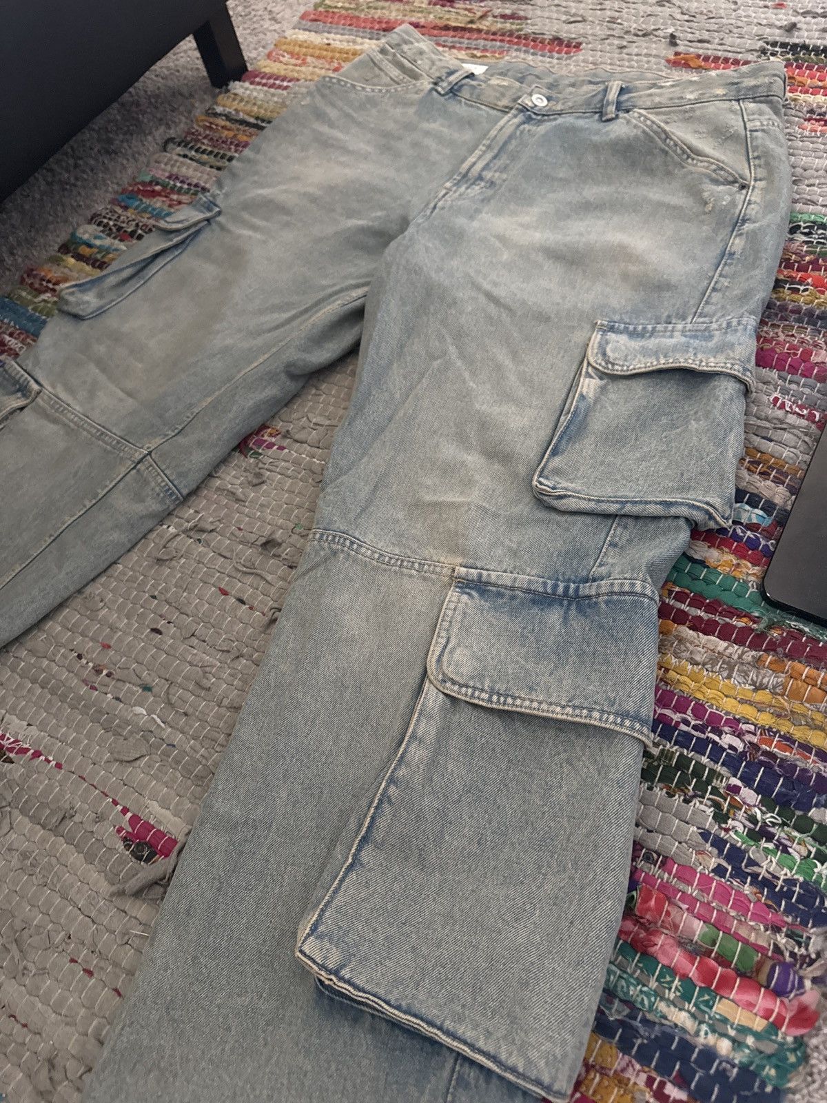 Zara Zara Blue Cargo Baggy Denim Size US 34 / EU 50 - 2 Thumbnail