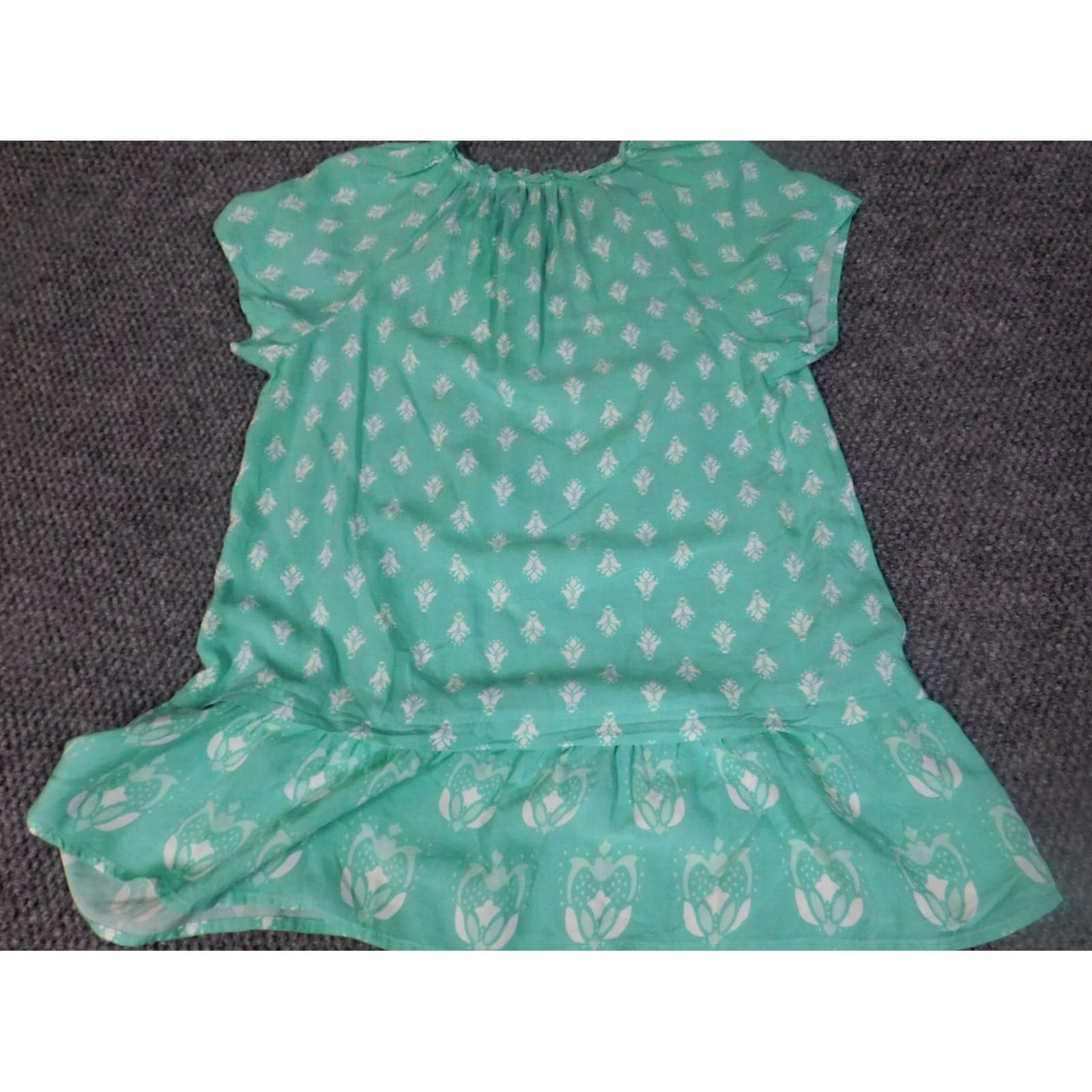 Vintage VINTAGE? No. St. John's Bay Womens Blouse XS Green Floral Crew Neck Pullover Short Sleeve Button Rayon Casual Regular Blouse Womens Girls? Size XS / US 0-2 / IT 36-38 - 7 Thumbnail