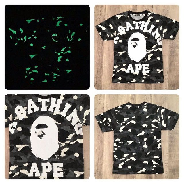 Bape 💫Glow in the dark💫 BAPE City camo Big college logo T-shirt Size US S / EU 44-46 / 1 - 1 Thumbnail
