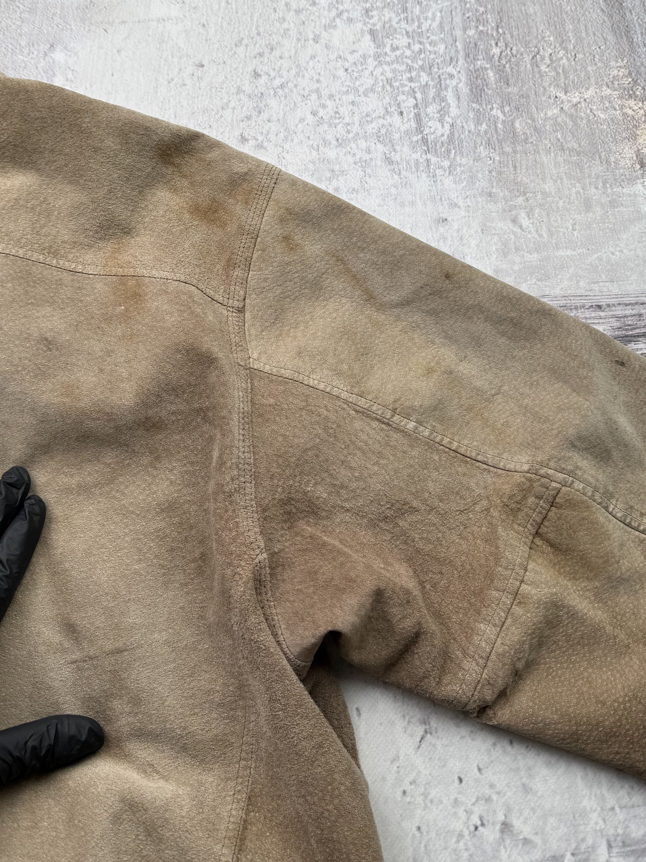 Japanese Brand Vintage Suede Leather Faded Bomber Jacket A576D15(224) Size US M / EU 48-50 / 2 - 13 Thumbnail