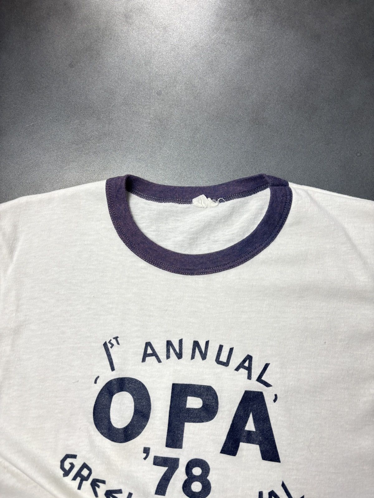 Vintage Vintage Greek Festival OPA! Tee 1970s Ringer Tee Thin Thrash Size US S / EU 44-46 / 1 - 6 Thumbnail