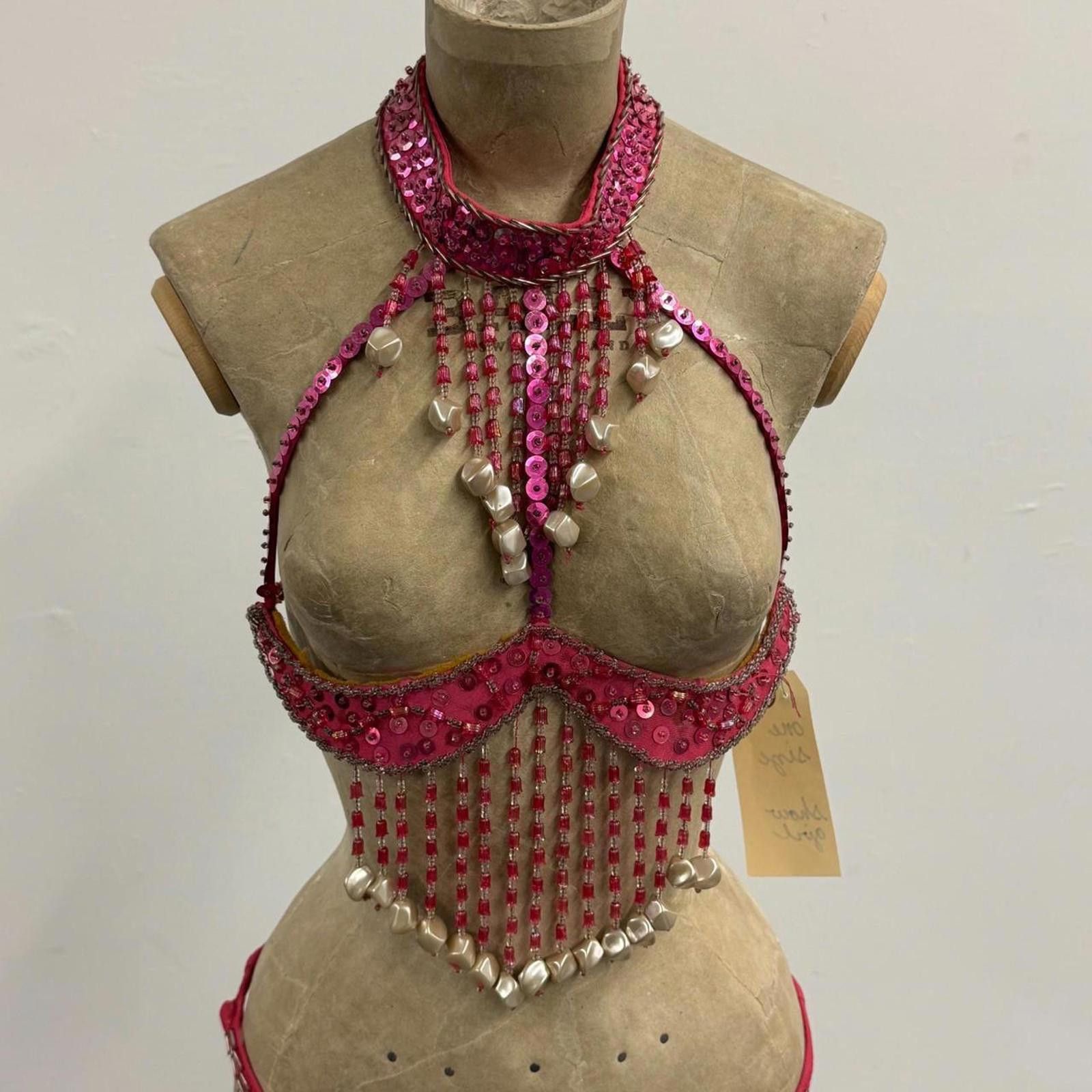 Other Vintage Hot Pink Sequin Burlesque Showgirl Costume Set Size ONE SIZE - 3 Thumbnail
