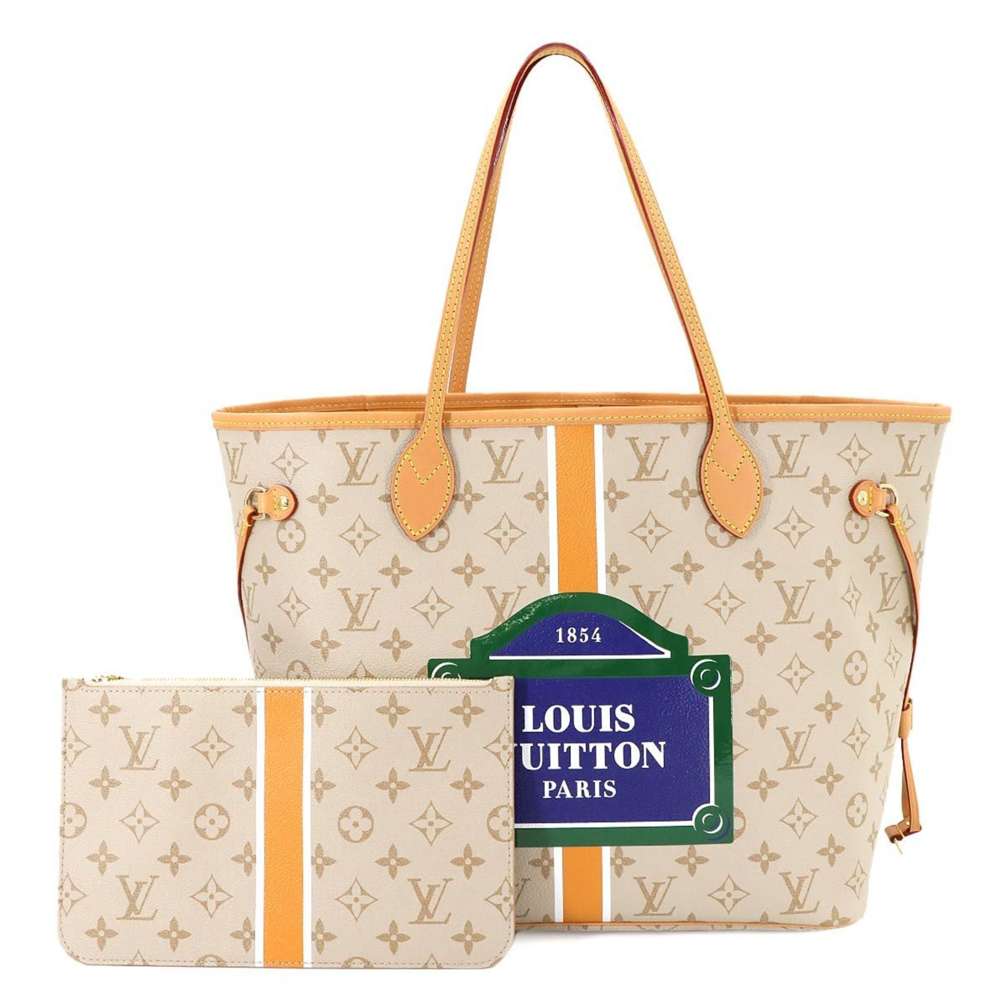 Louis Vuitton Monopanam Neverfull Mm Tote Bag Beige M23501 Rfid Gold Hardware, Women's