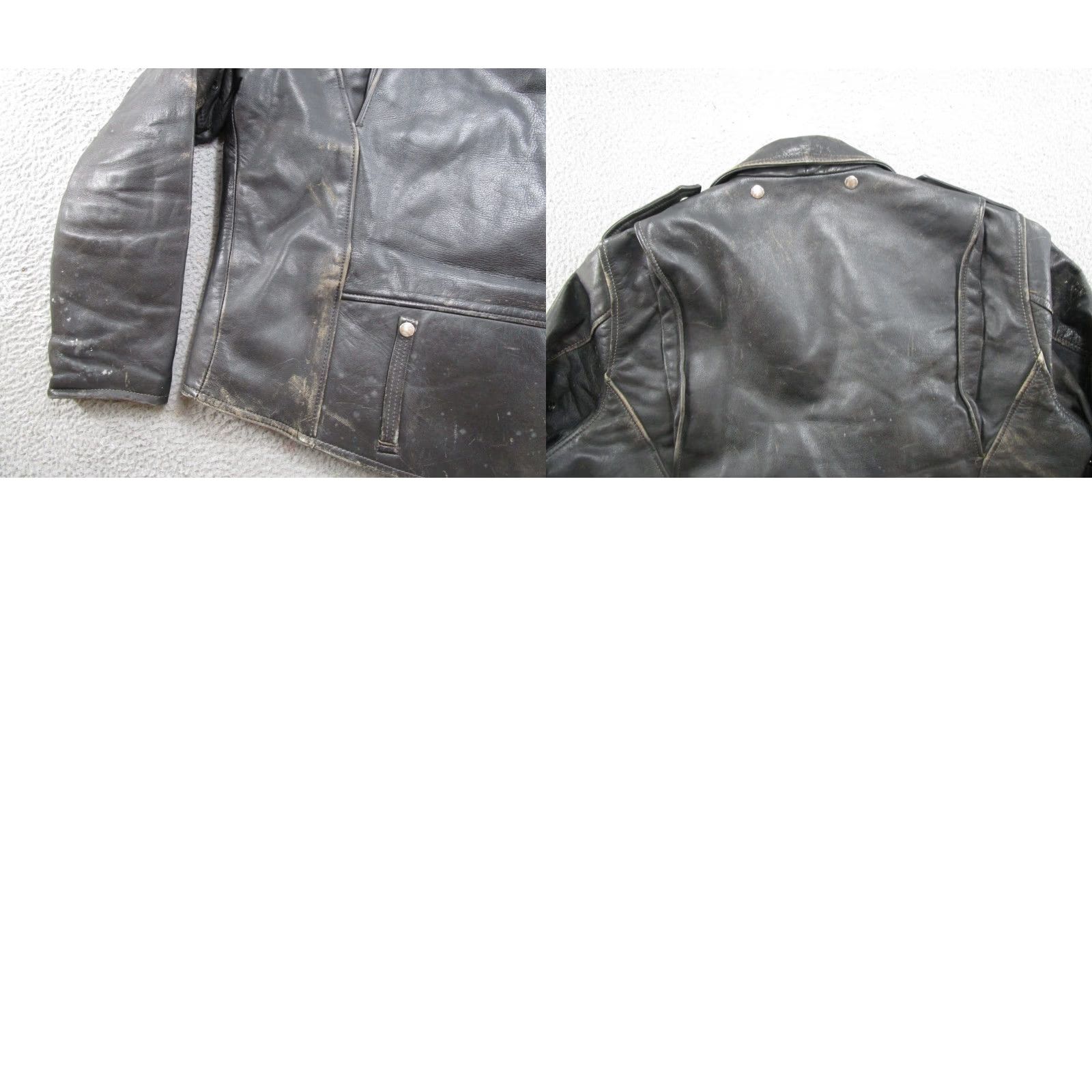 Harley Davidson VINTAGE Harley-Davidson Motorcycle Jacket Mens 50T Leather Black Wide Wing Collar Jacket Size US M / EU 48-50 / 2 - 10 Thumbnail