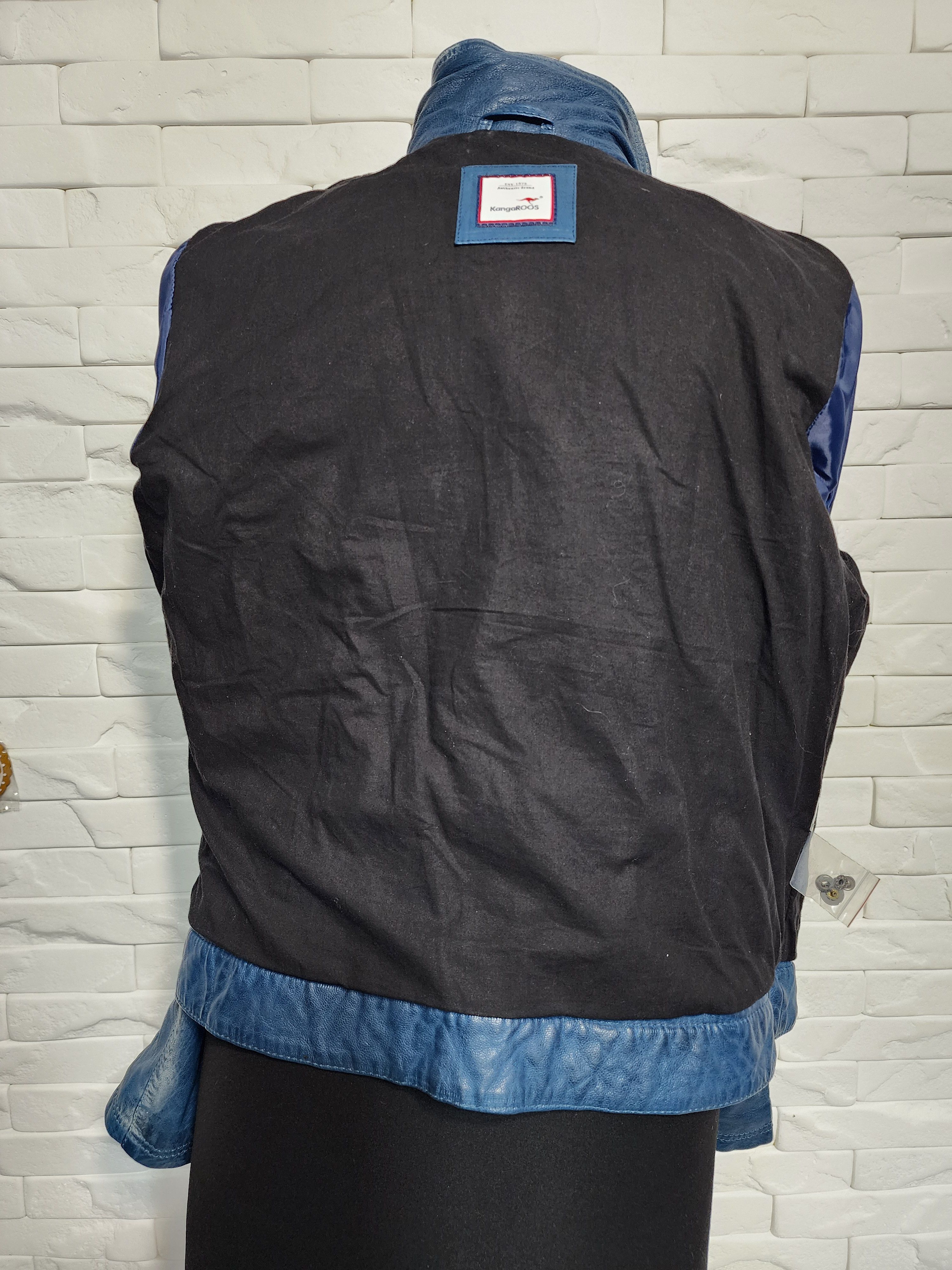 Other Blue Leather Jacket, Metal Zipper, Women's Size Size L / US 10 / IT 46 - 7 Thumbnail