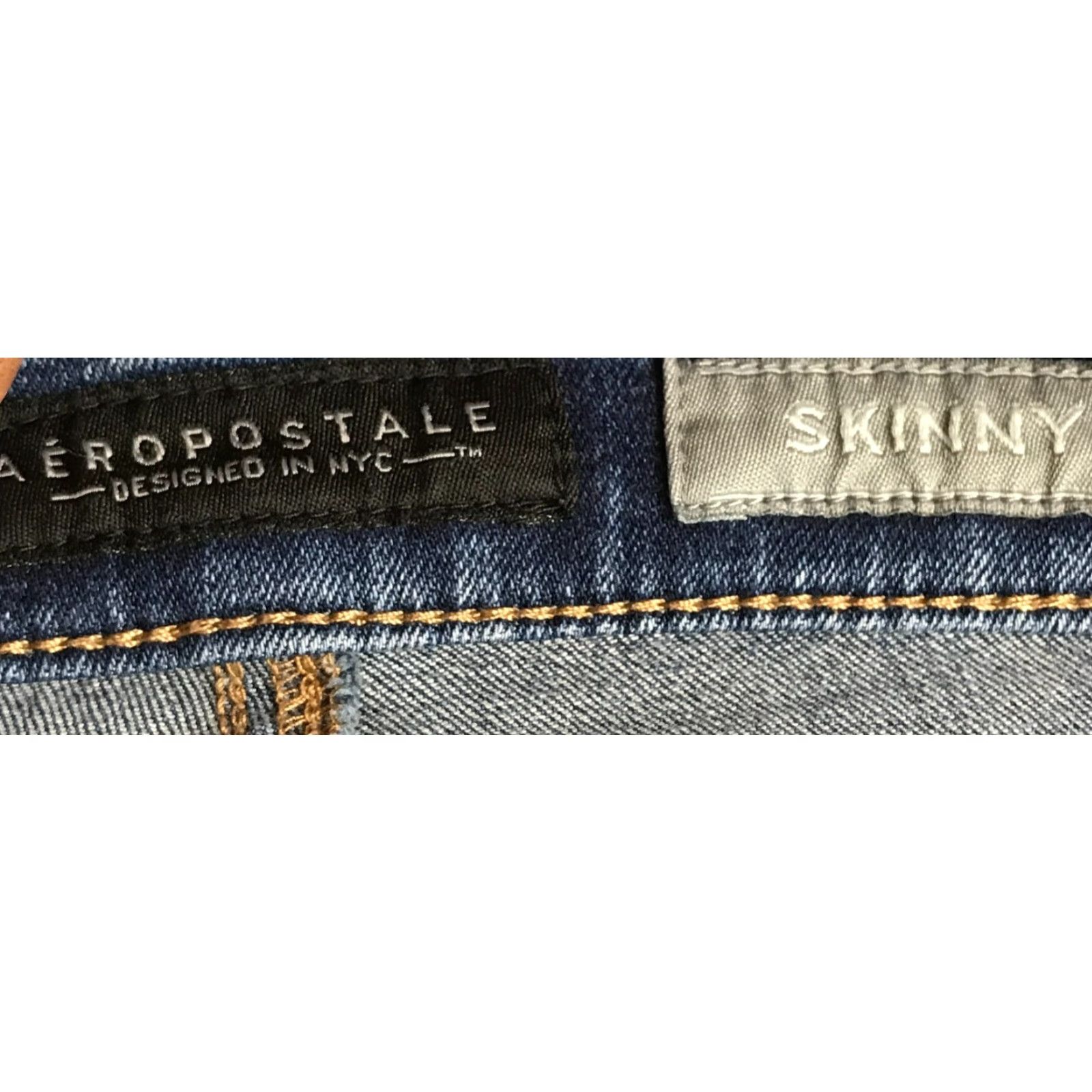 Vintage Aéropostale Jeans Women's 8 Regular Blue Denim Skinny Pockets Jeans 30in Inseam 30.5in Vintage No Size 30" / US 8 / IT 44 - 2 Thumbnail