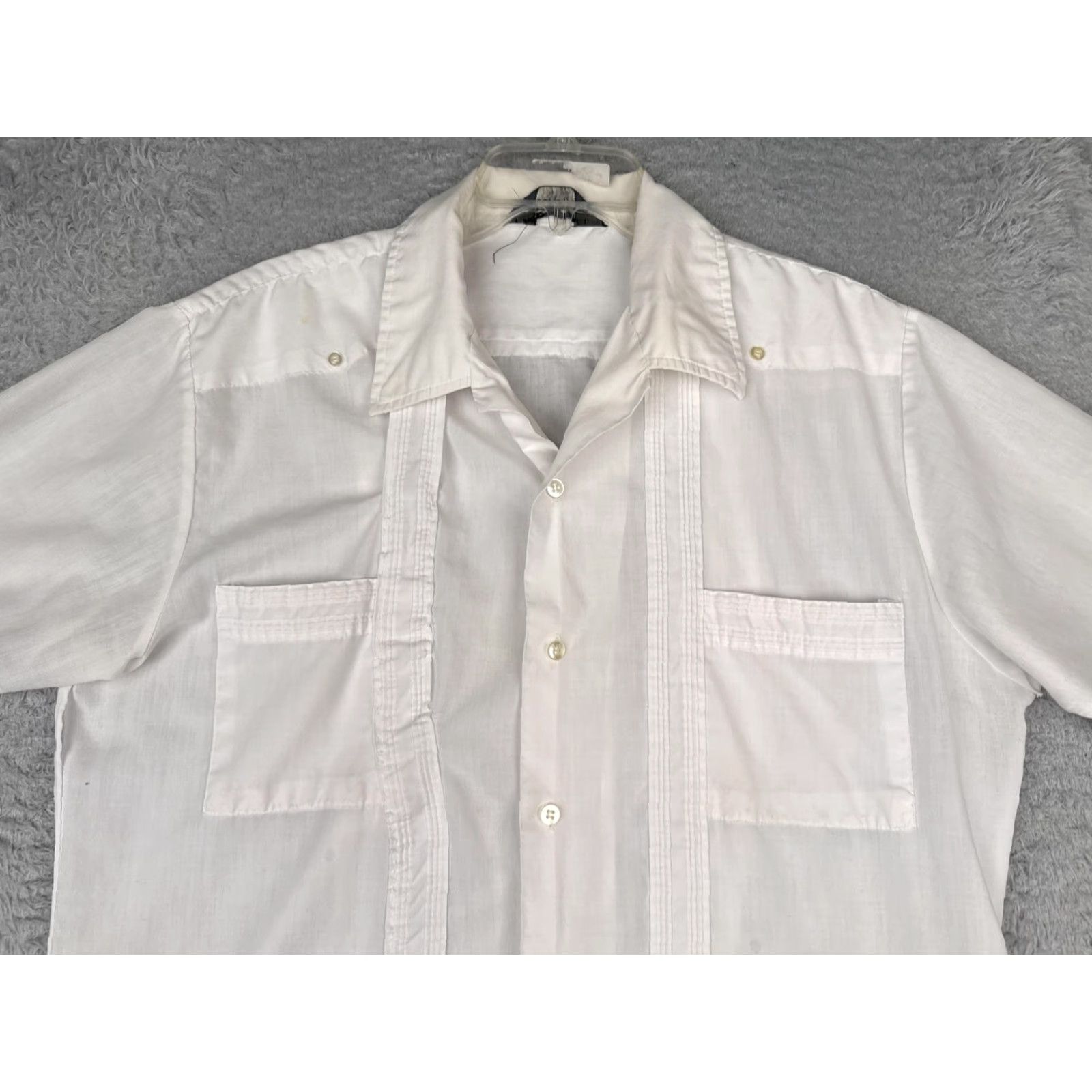 Vintage Weekender Shirt Mens Large White Short Sleeve Guayabera Button Pockets Casual Size US L / EU 52-54 / 3 - 4 Thumbnail