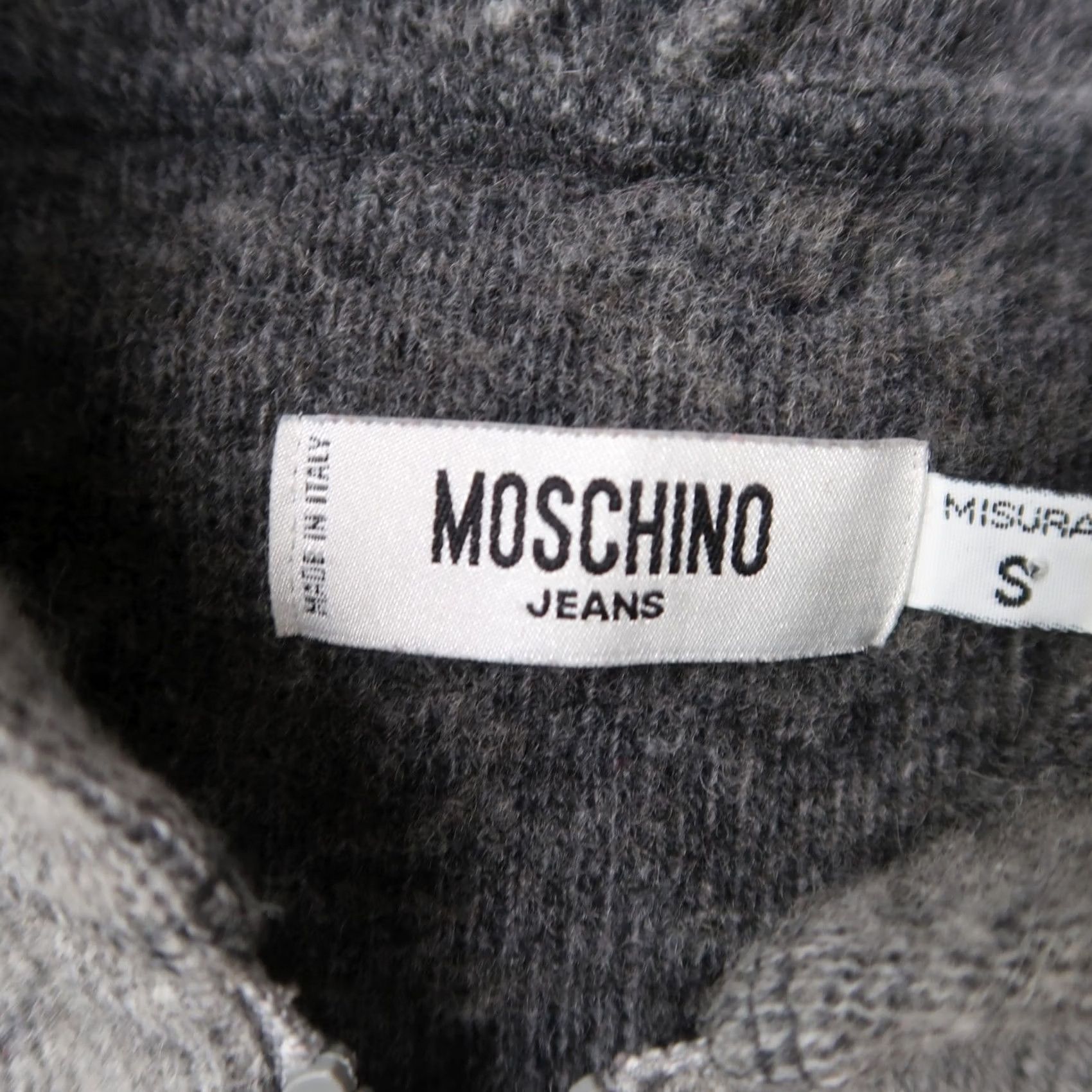 Moschino VINTAGE Moschino Hooded Zip Up Hoodie Gray Wool Blend Size S Womens Size S / US 4 / IT 40 - 6 Thumbnail