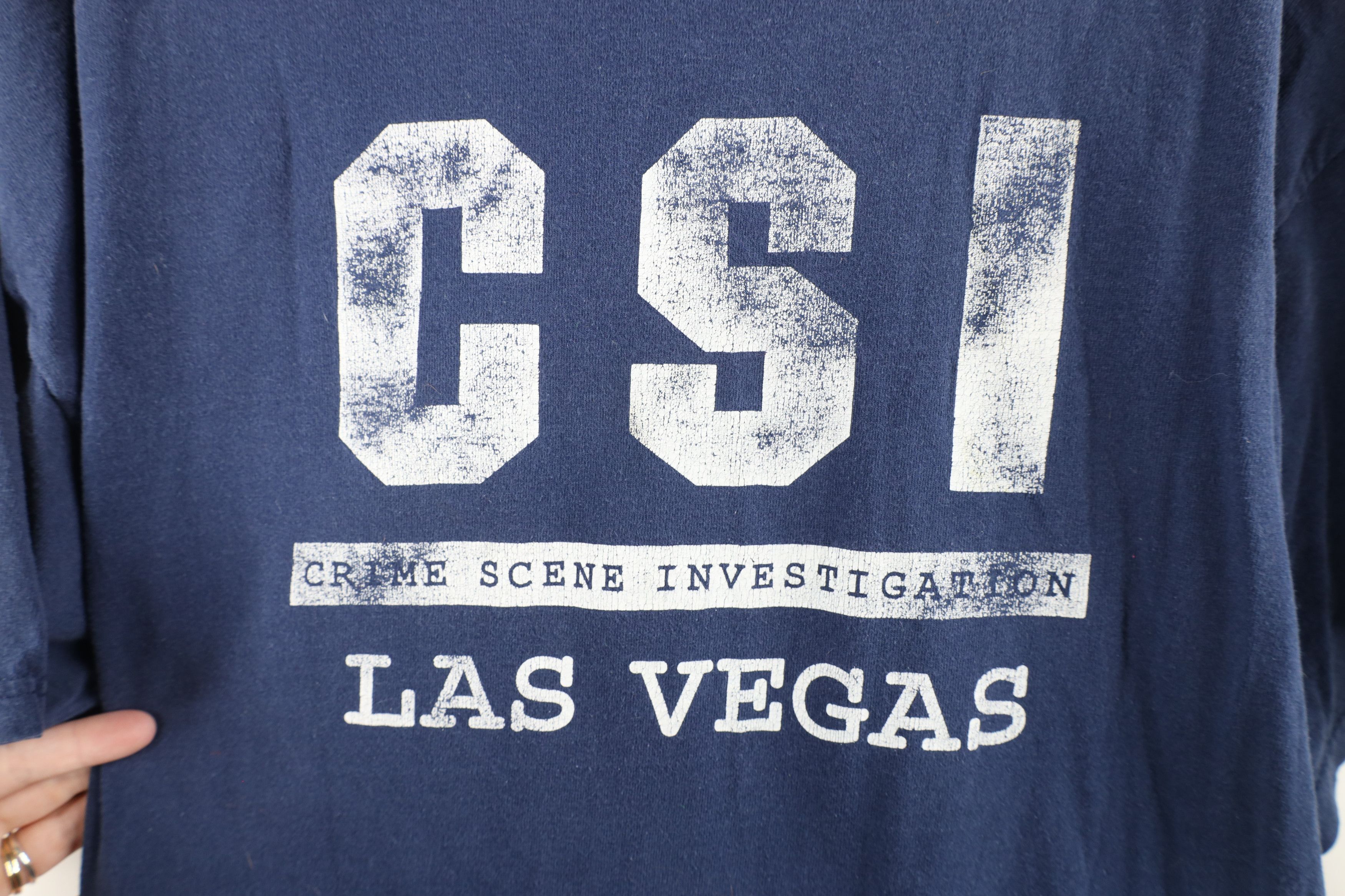 Vintage Vintage Out CSI Las Vegas Short Sleeve T-Shirt Blue Cotton Size US XL / EU 56 / 4 - 10 Thumbnail