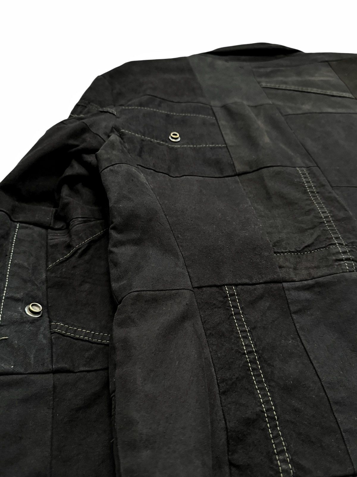 Greg Lauren Sz3 1/1 Black Workwear Tux Ollie Blazer Patchwork Jacket Size US L / EU 52-54 / 3 - 3 Thumbnail