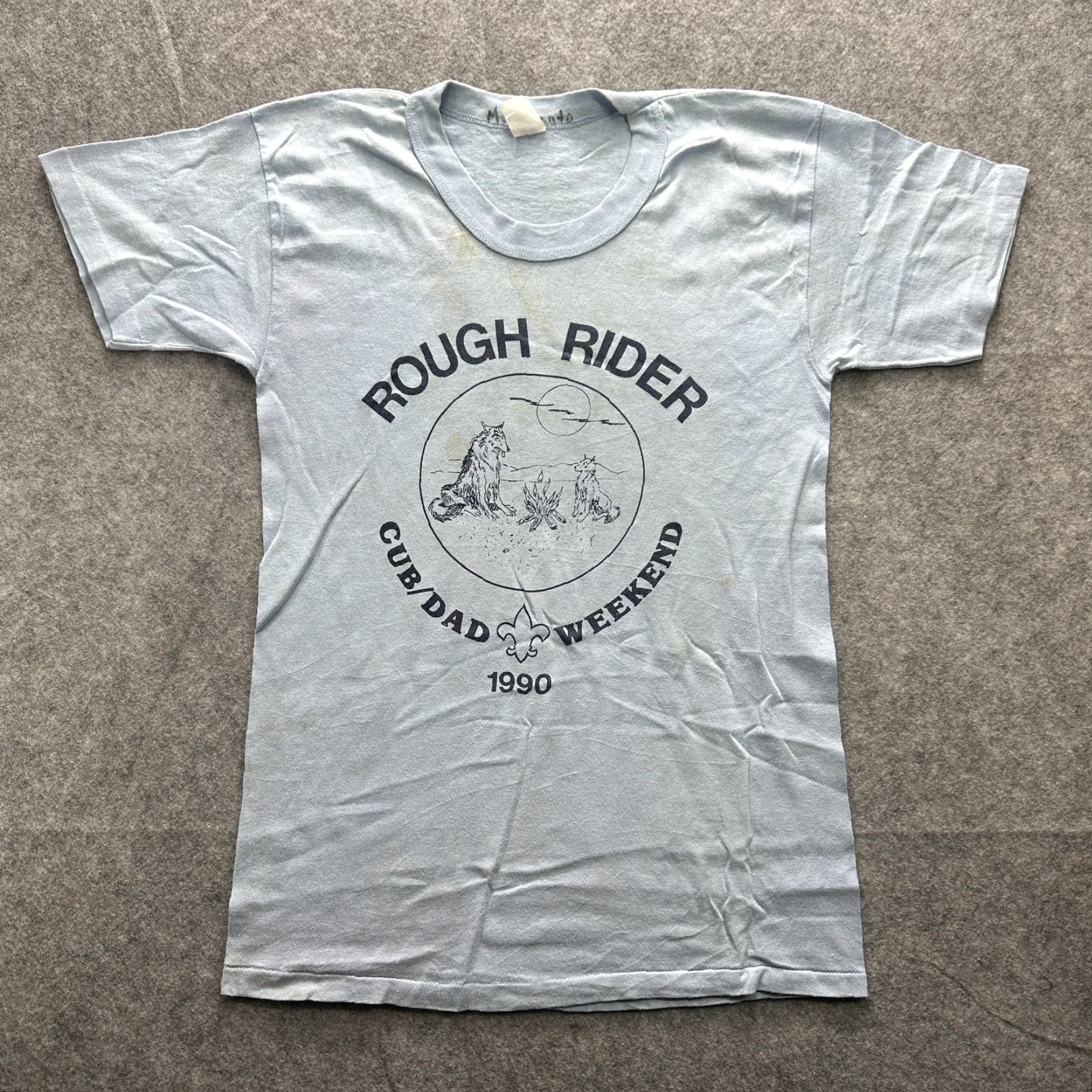 Vintage VINTAGE Rough Rider Cub Dad Weekend Shirt Mens M Blue 1990s Scout Camp Graphic Print Crew Neck Short Sleeve Men Size US M / EU 48-50 / 2 - 4 Thumbnail