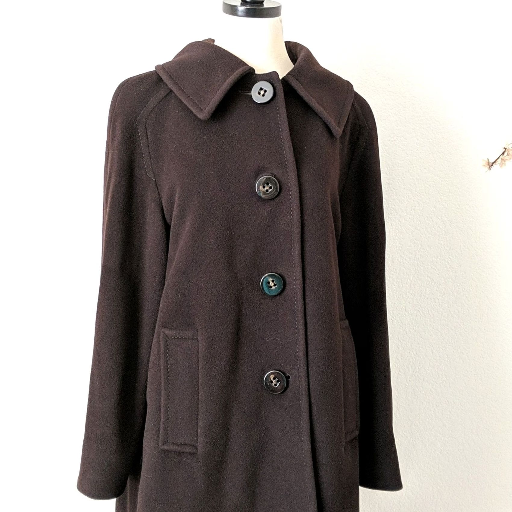 Vintage VINTAGE Saint Jacques Wool Angora Lambswool Brown Jacket Peacoat 40 France 10 US Coat Women Medium Brown 35" Length Size L / US 10 / IT 46 - 4 Thumbnail